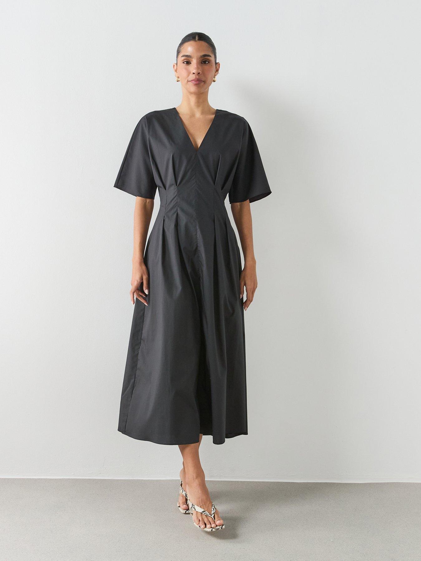 Mango A-Line Lyocell Dress - Black