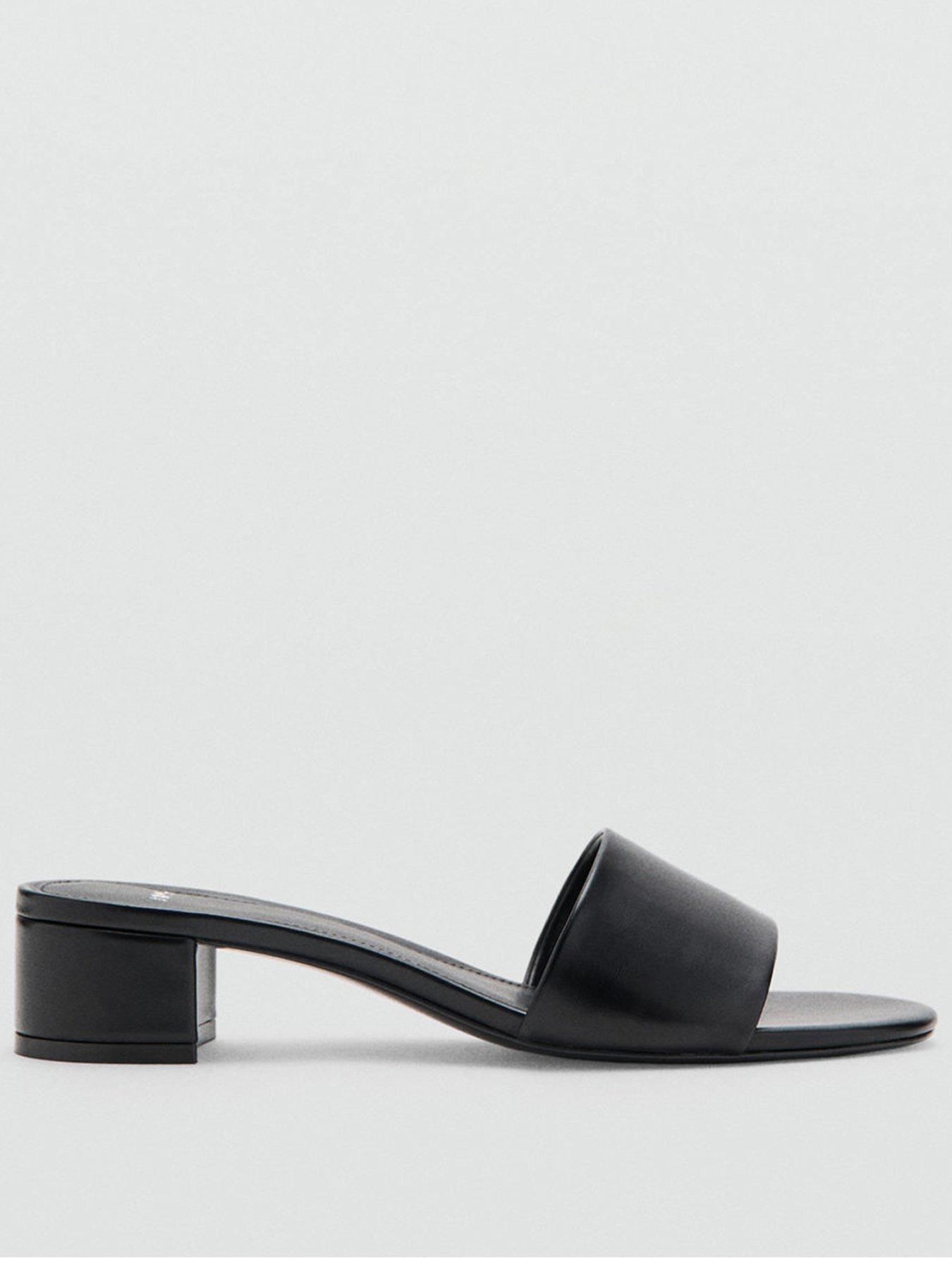 Mango Block-Heel Sandals With Strap - Black