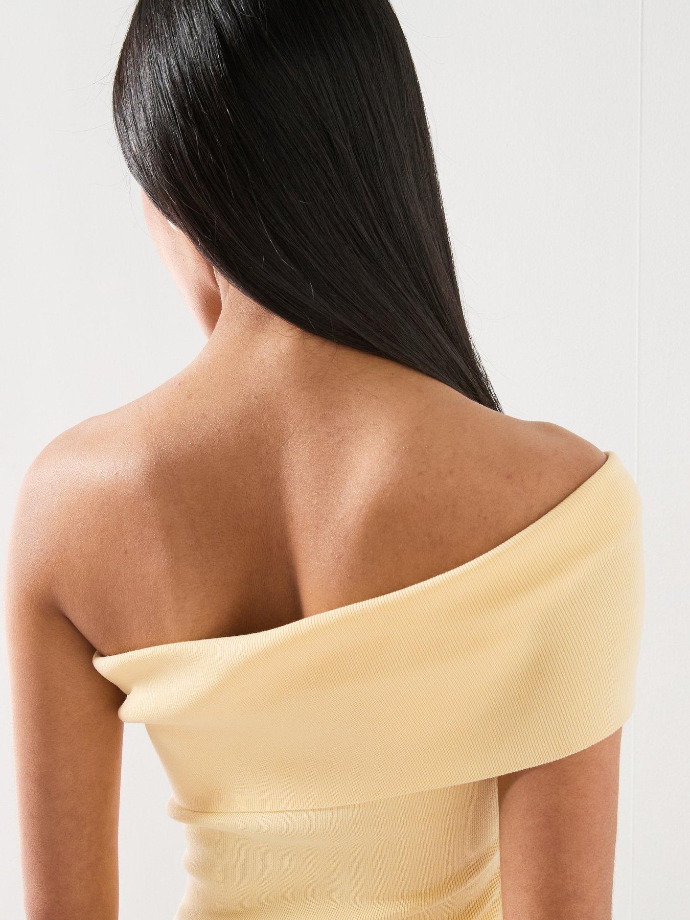 Image 5 of 6 of Mango Strapless Knitted Top - Yellow