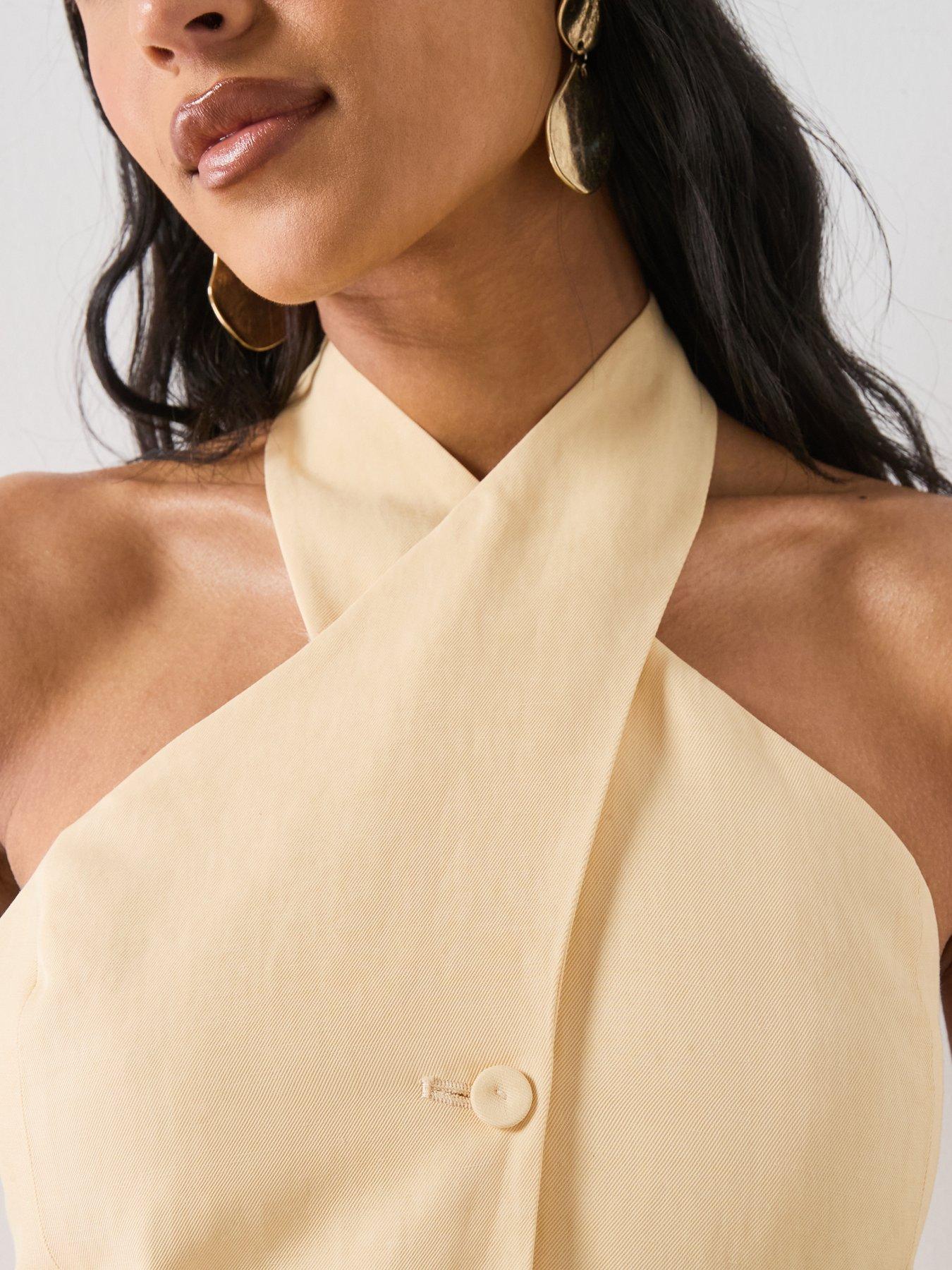 Image 6 of 6 of Mango Linen Buttoned Top - Yellow