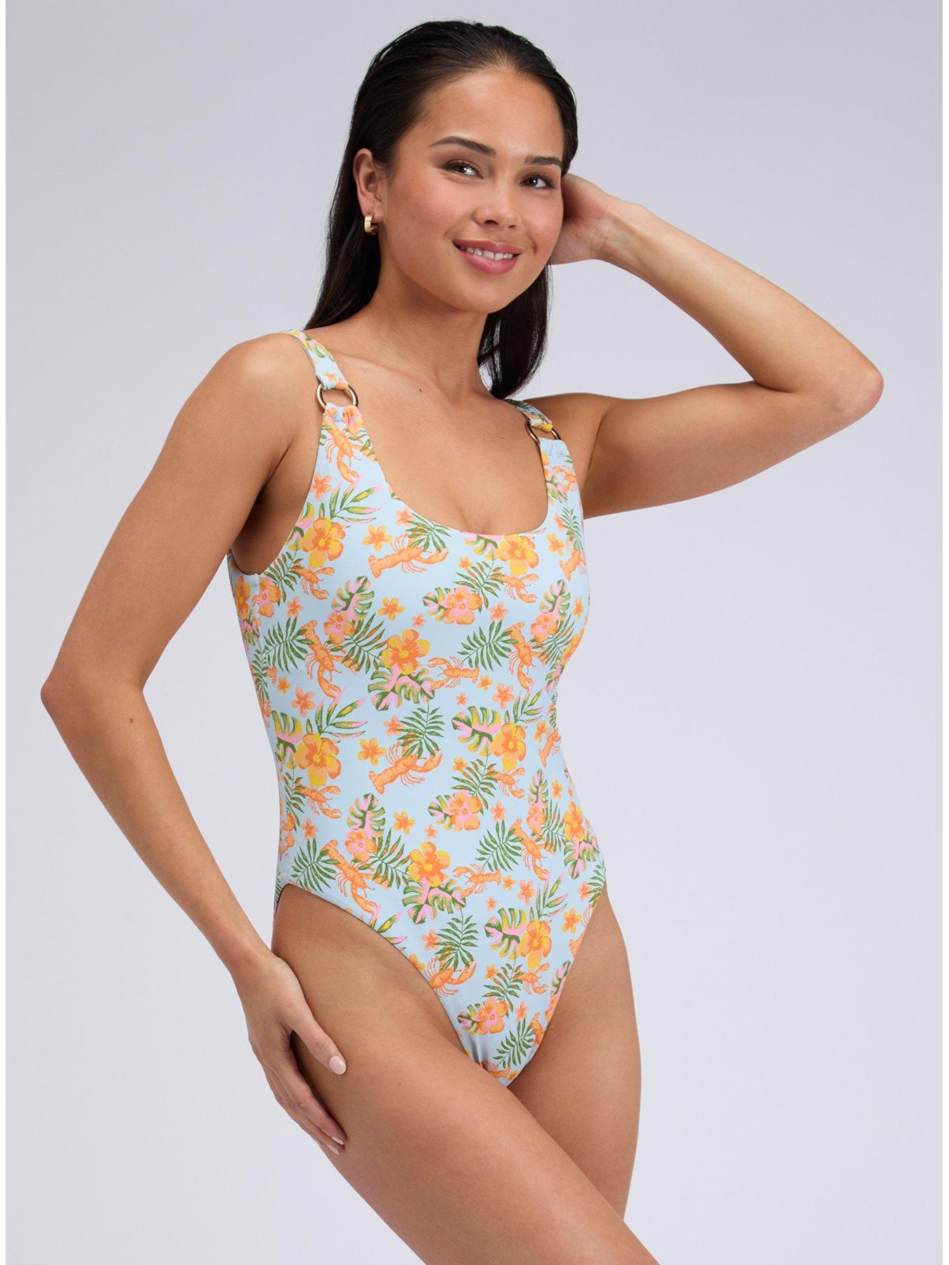 Image 3 of 6 of Boux Avenue Bonita Scoop Swimsuit - Blue