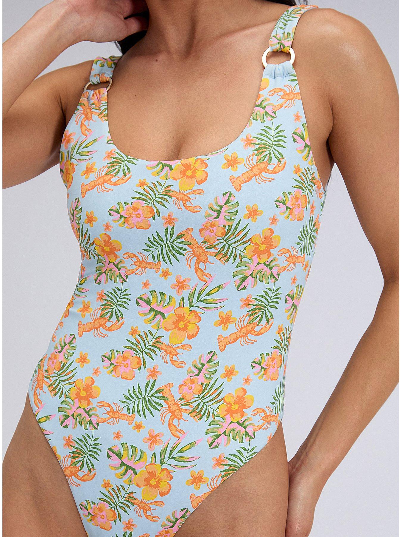 Image 4 of 6 of Boux Avenue Bonita Scoop Swimsuit - Blue