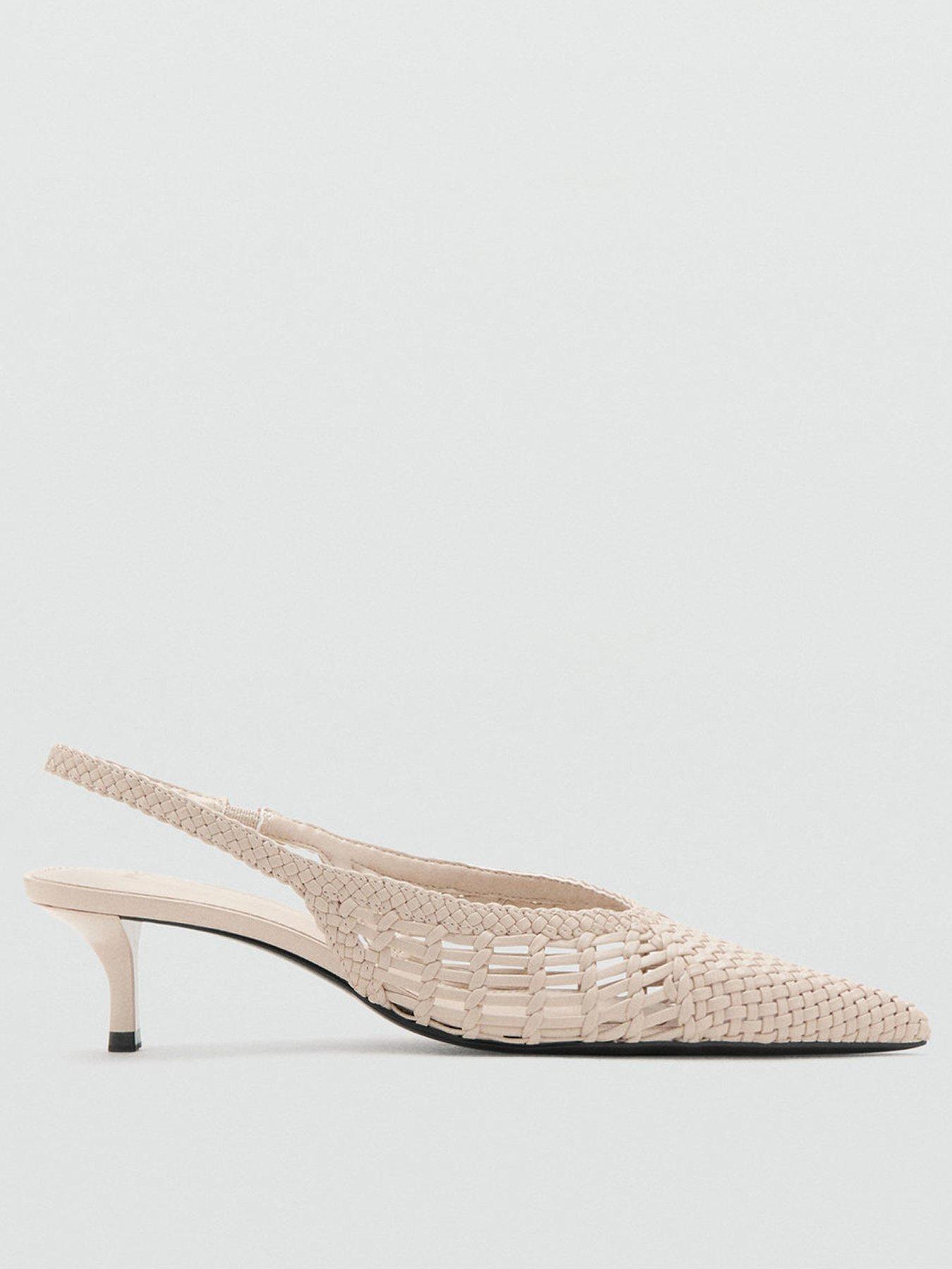 Mango Woven Toe Cap Shoe - Cream