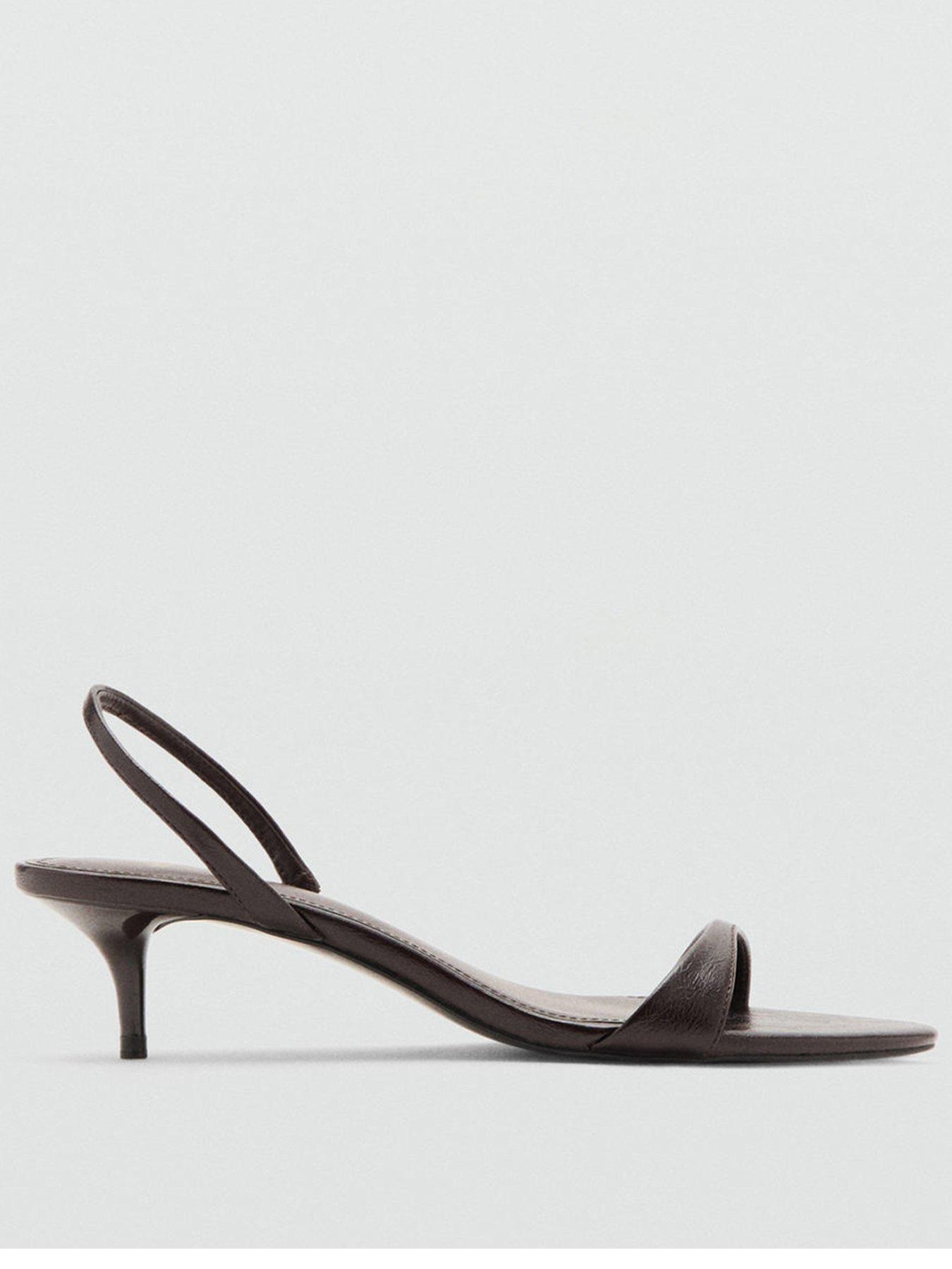 Mango Kitten-heel Sandals With Strap - Brown