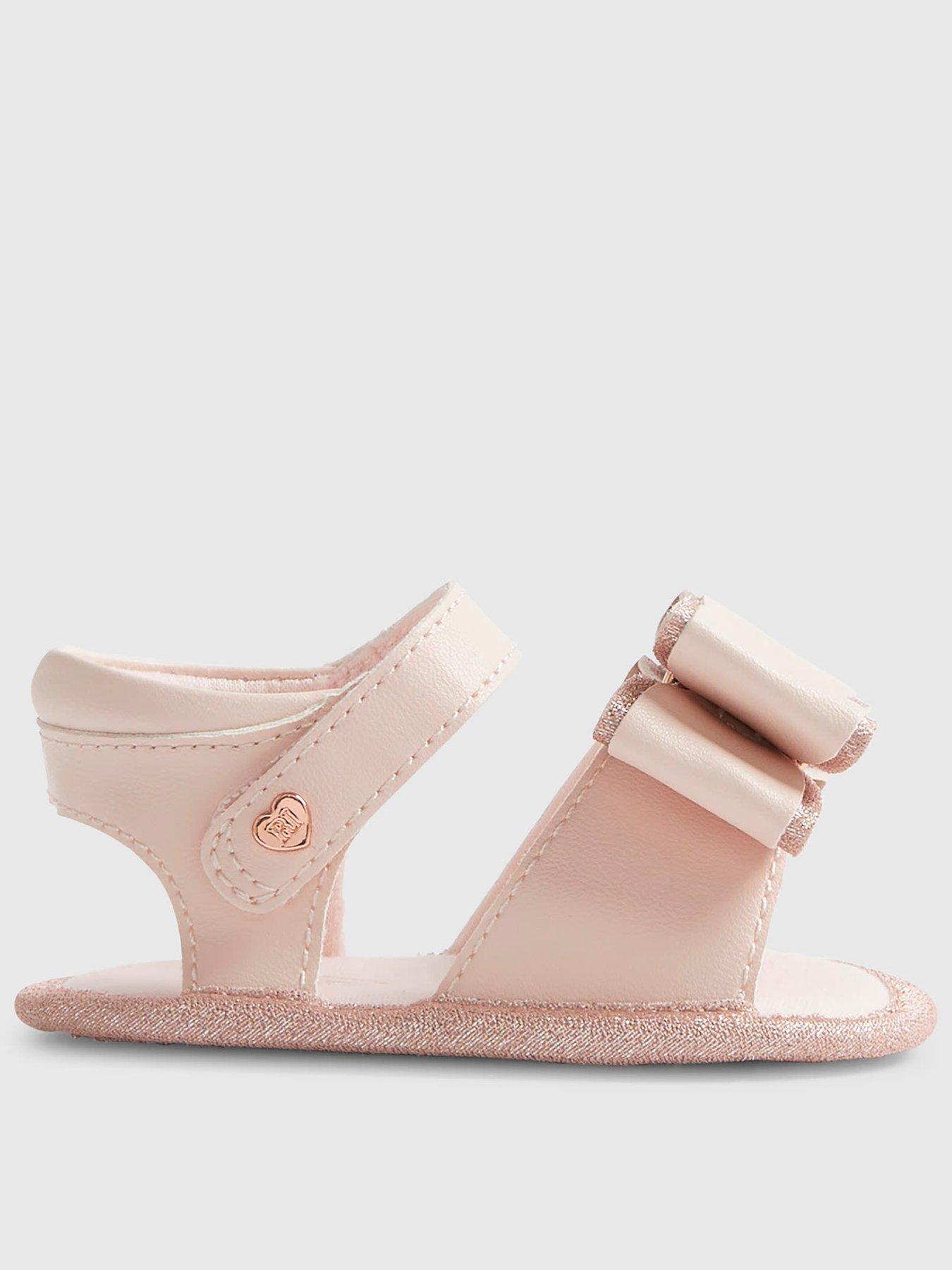 River Island Baby Girls Bow Shimmer Sandals - Pink