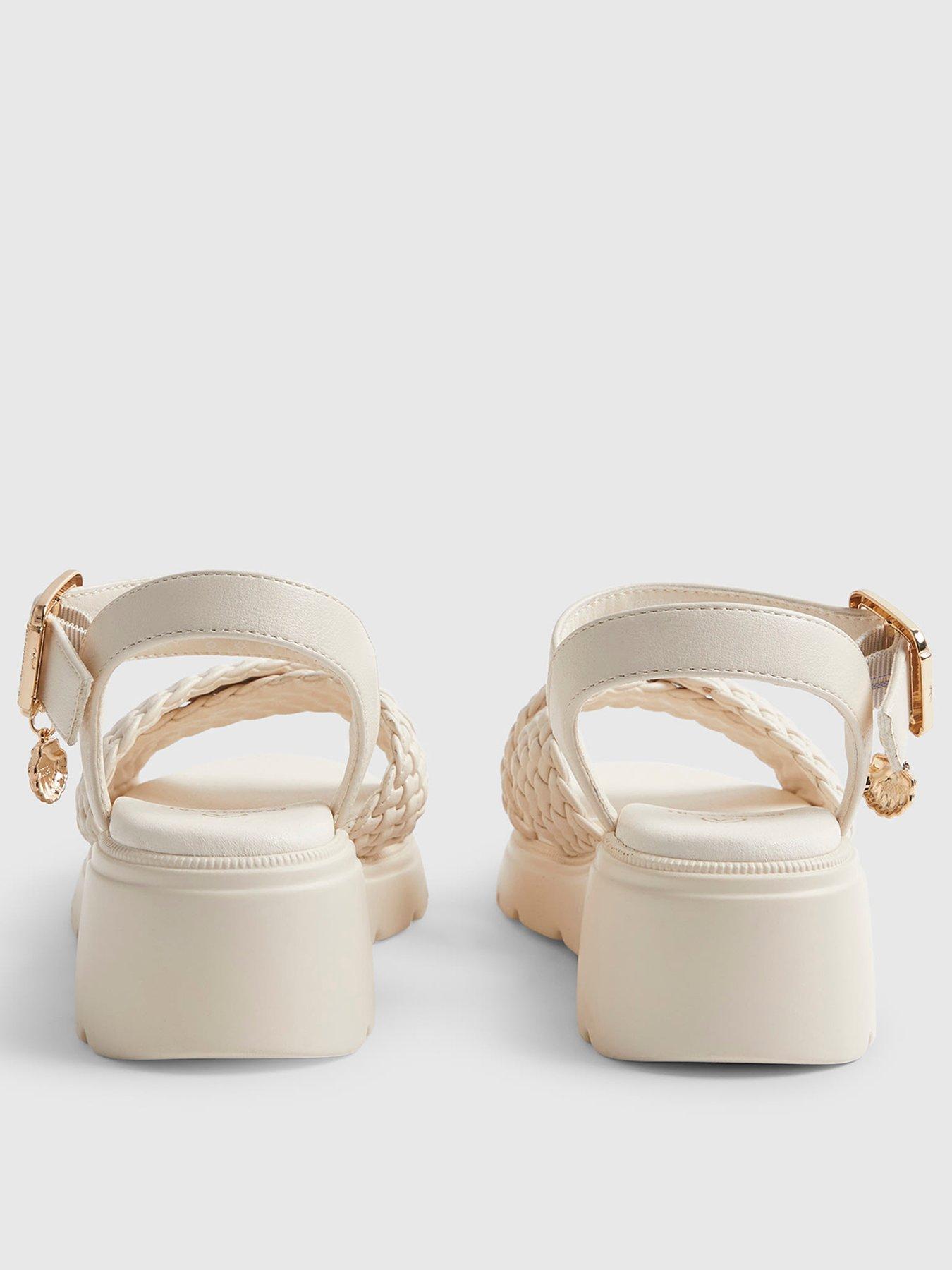 Image 3 of 5 of River Island Older Girls Plaited Wedge Sandals - Beige