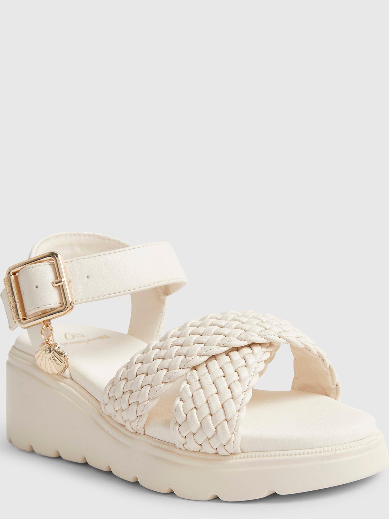 Image 4 of 5 of River Island Older Girls Plaited Wedge Sandals - Beige