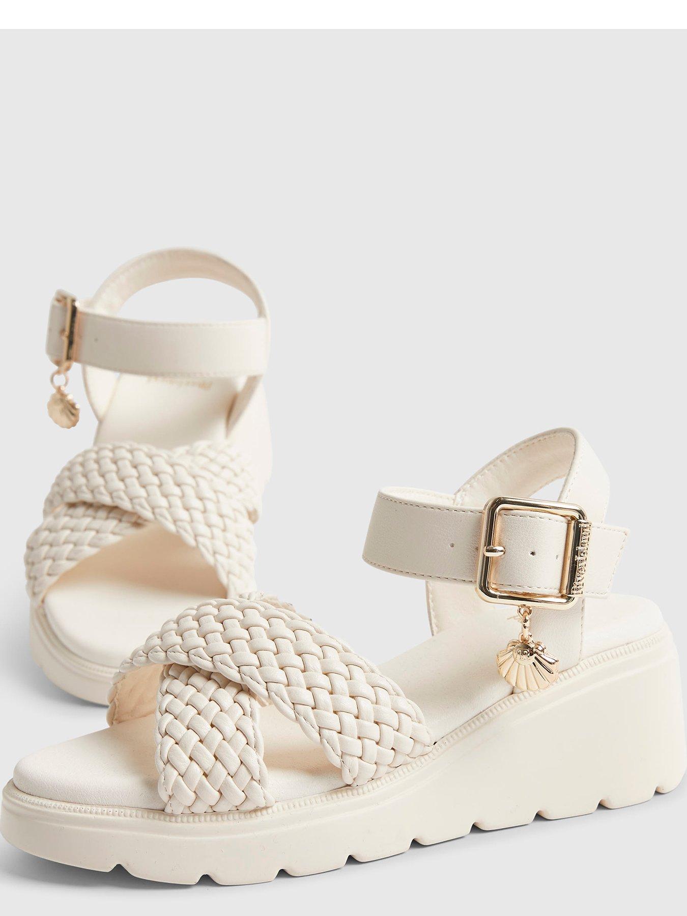 Image 5 of 5 of River Island Older Girls Plaited Wedge Sandals - Beige