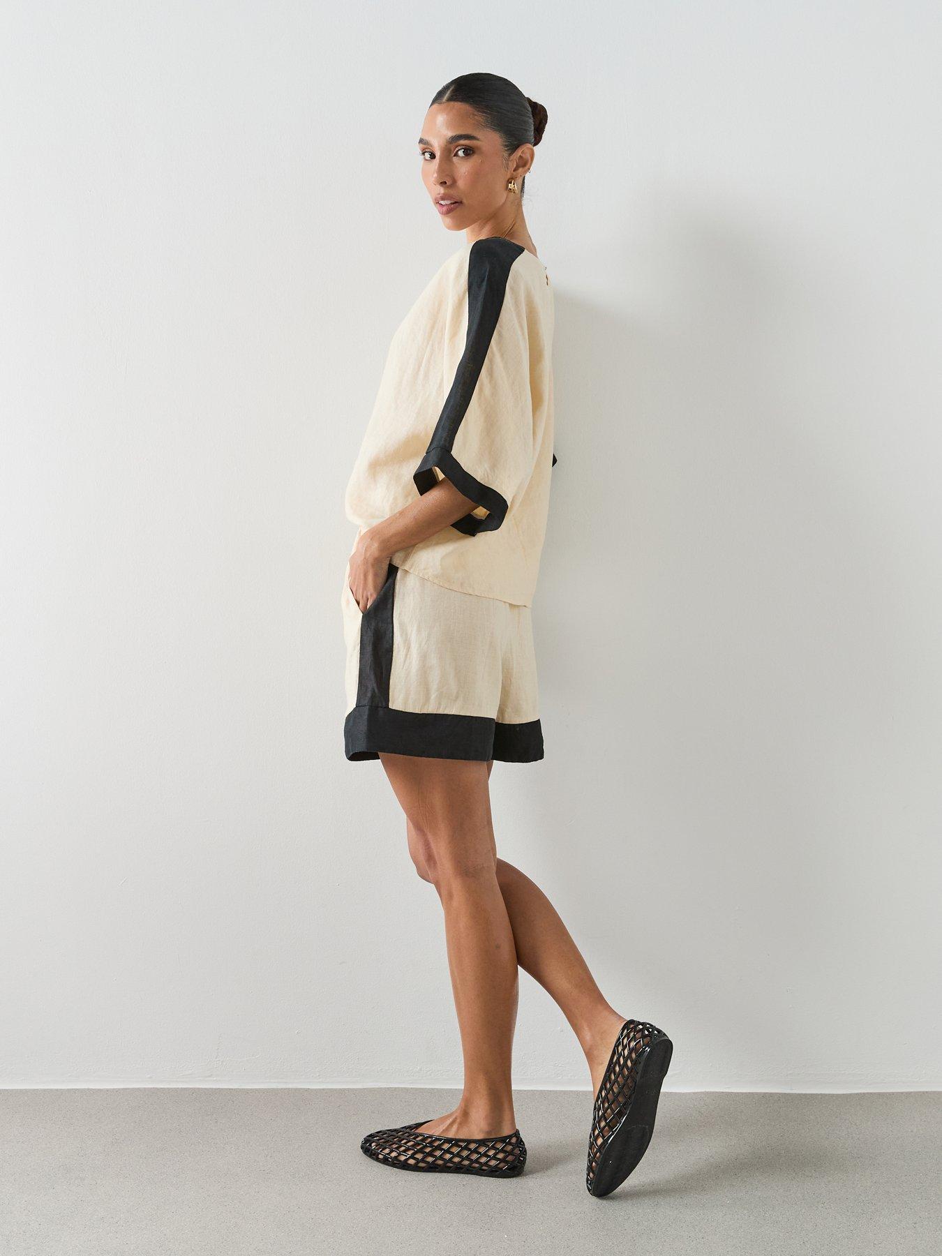 Image 5 of 6 of Mango Linen Blouse With Contrasting Stripes - Cream