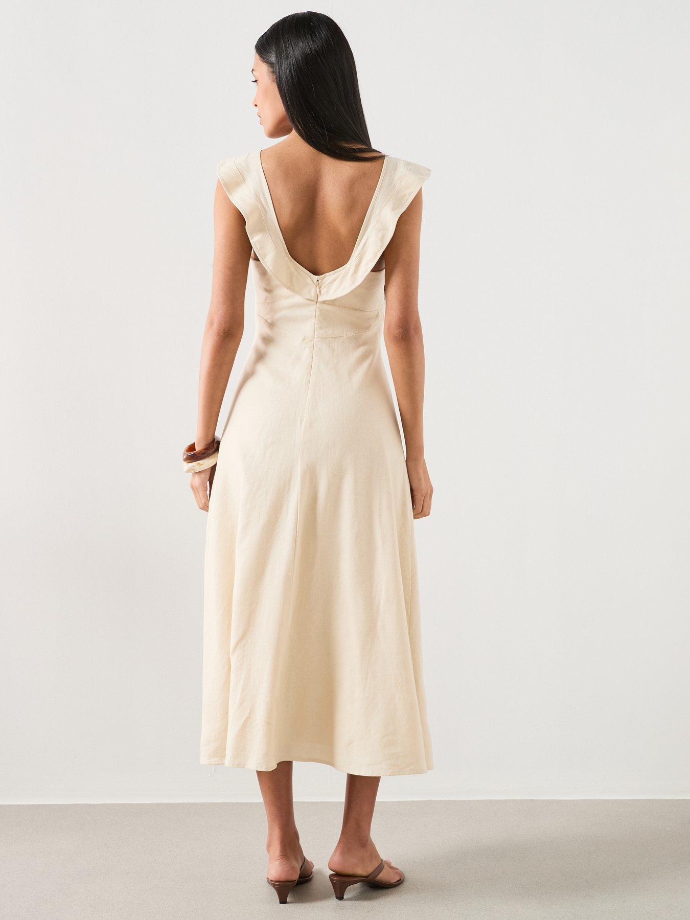 mango beige linen dress MANGO - Linen-blend shirt dress Ochre