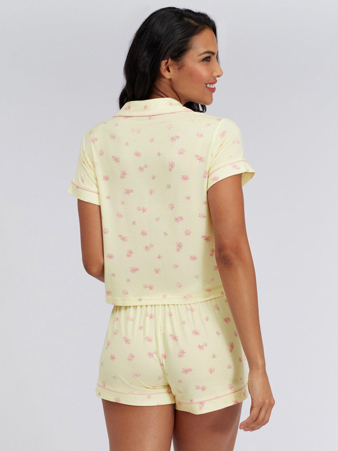 Image 2 of 7 of Boux Avenue Floral Modal Short Pyjama Set - Yellow