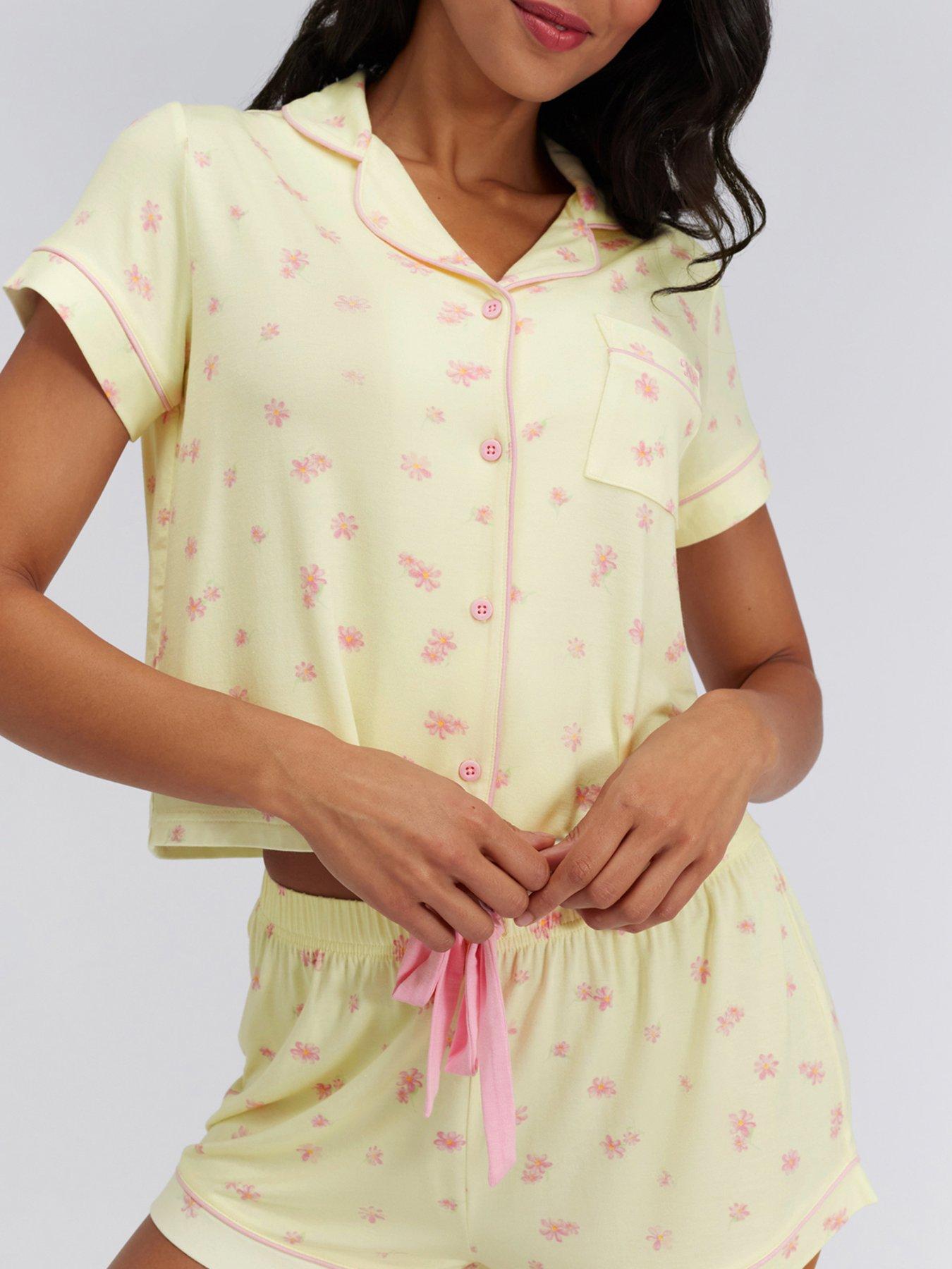 Image 6 of 7 of Boux Avenue Floral Modal Short Pyjama Set - Yellow