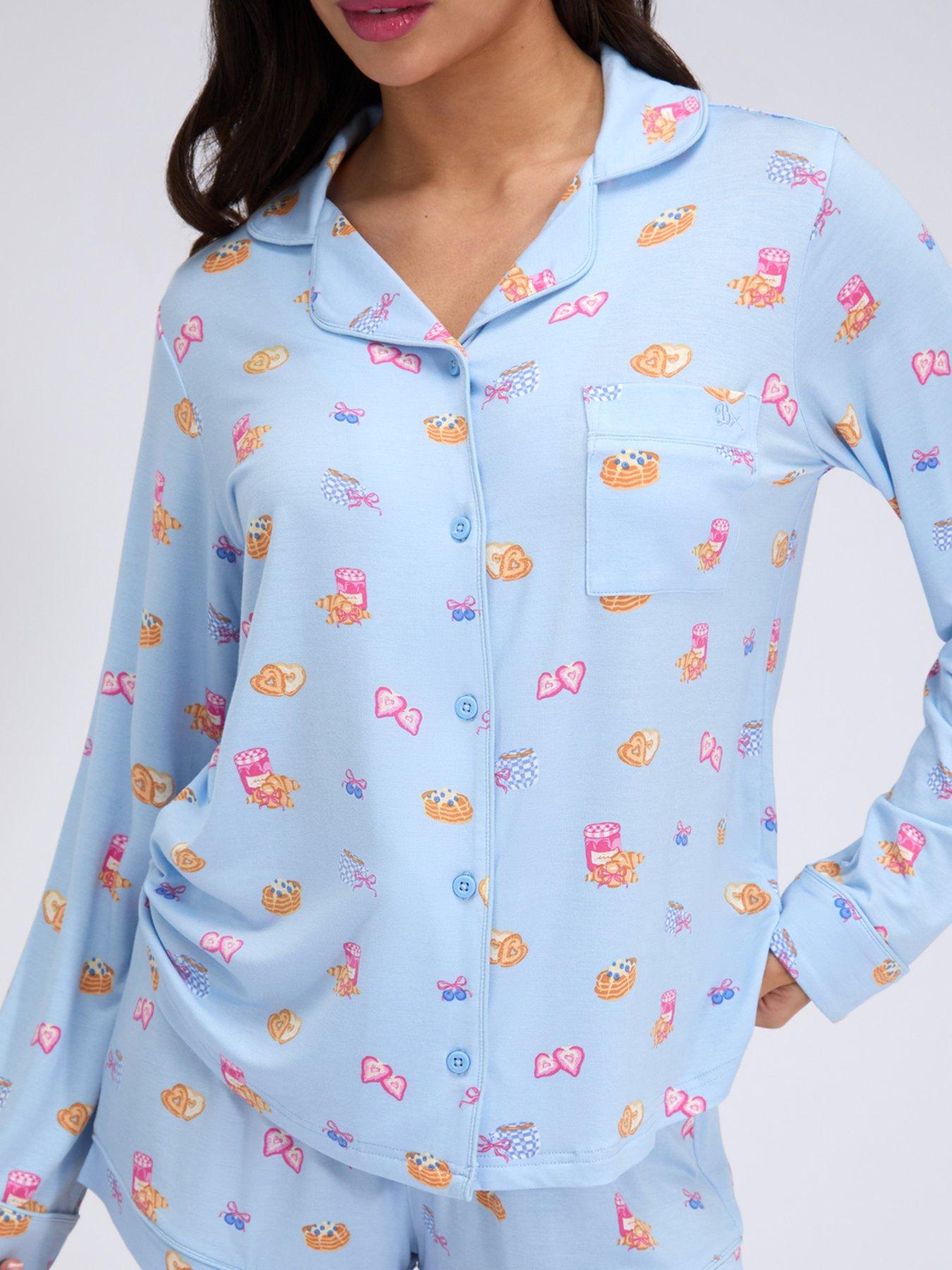 Image 5 of 6 of Boux Avenue Breakfast Modal Short Pyjama Set - Blue