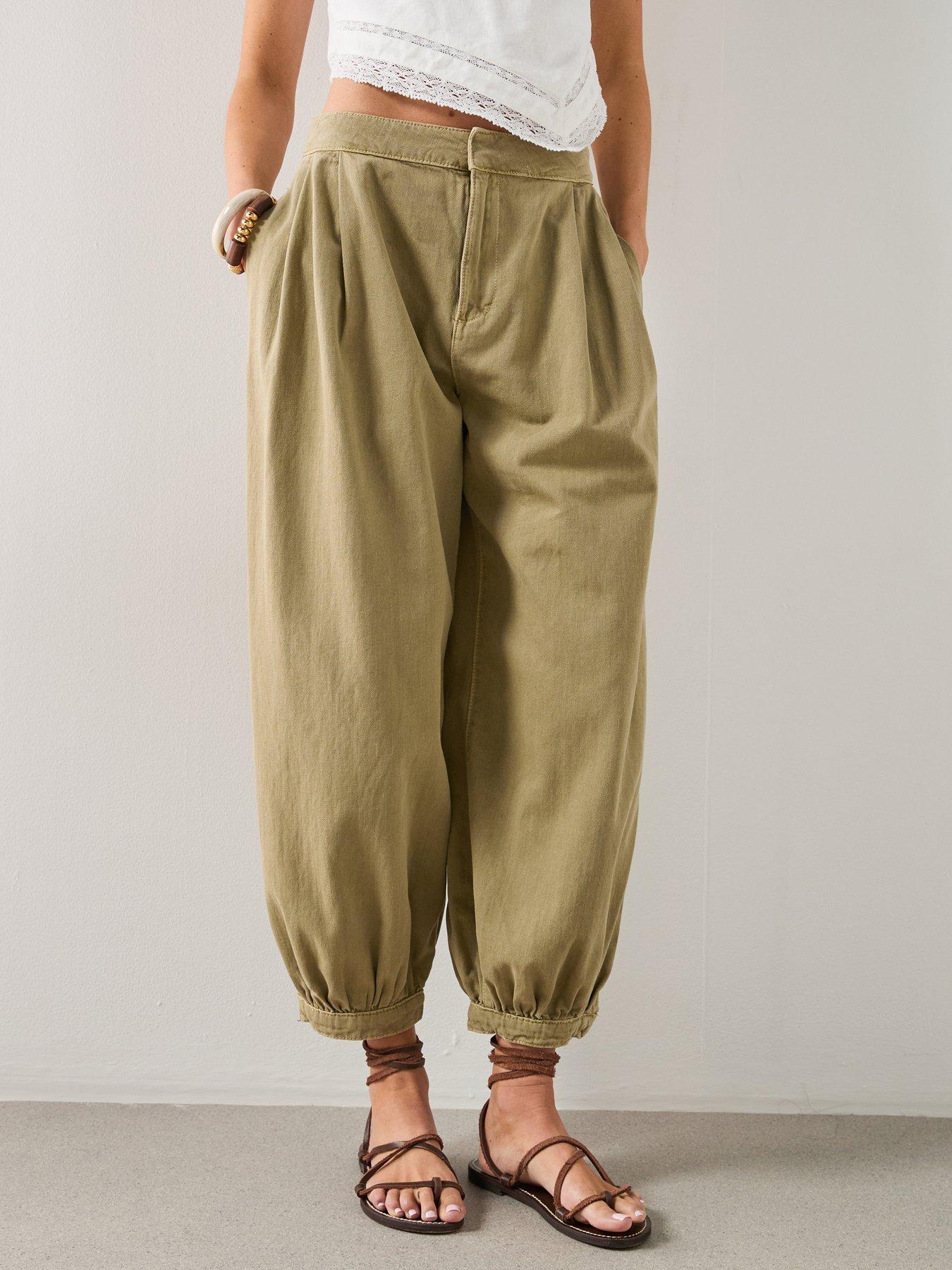 Mango Baggy Mid-rise Jeans - khaki