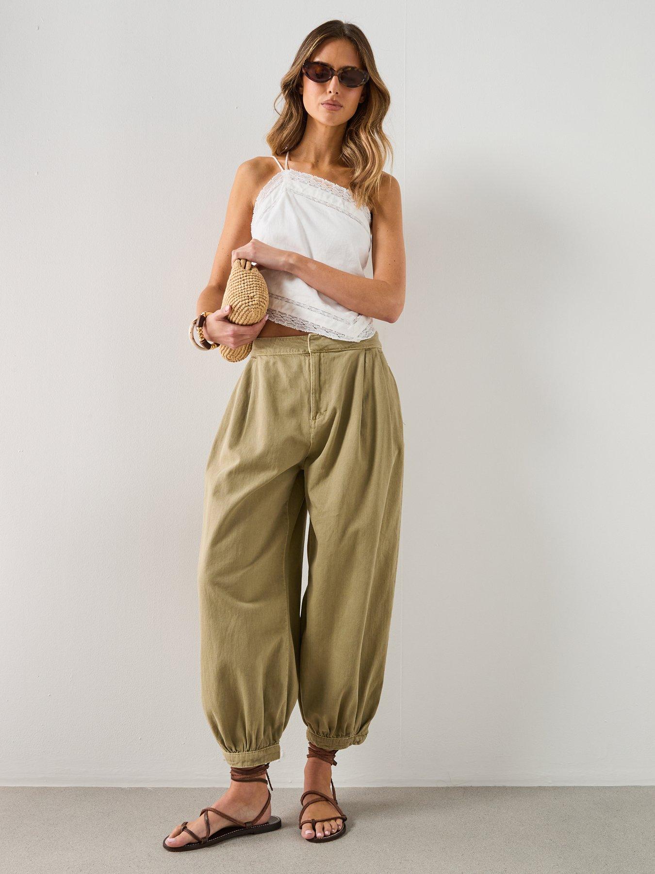 Image 3 of 6 of Mango Baggy Mid-rise Jeans - khaki