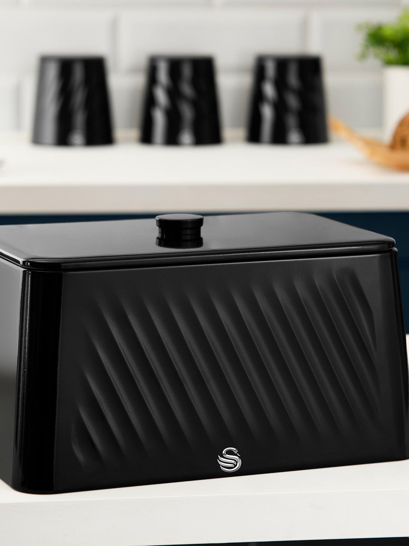 Image 1 of 7 of Swan Bread Bin - Black