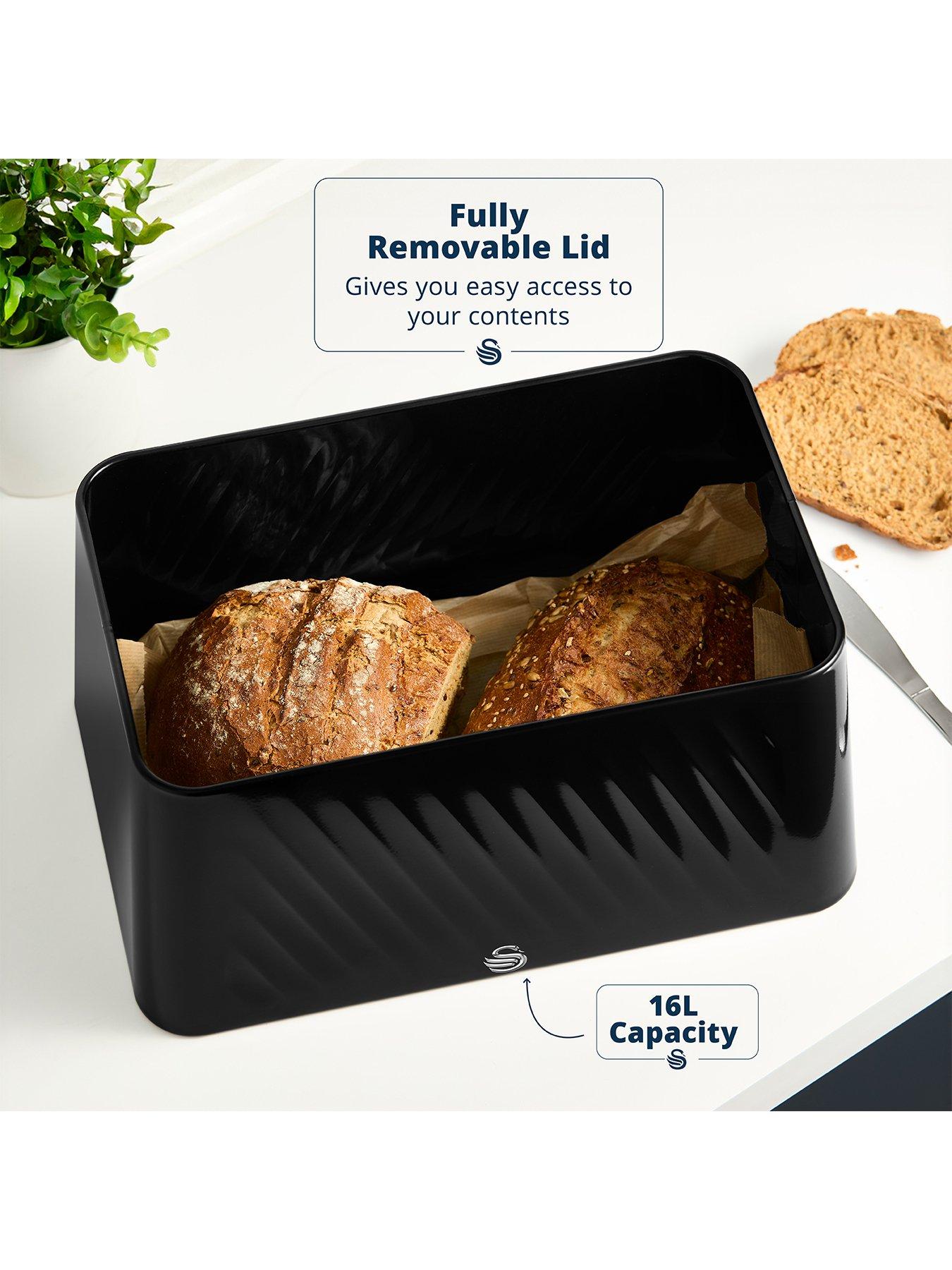 Image 3 of 7 of Swan Bread Bin - Black