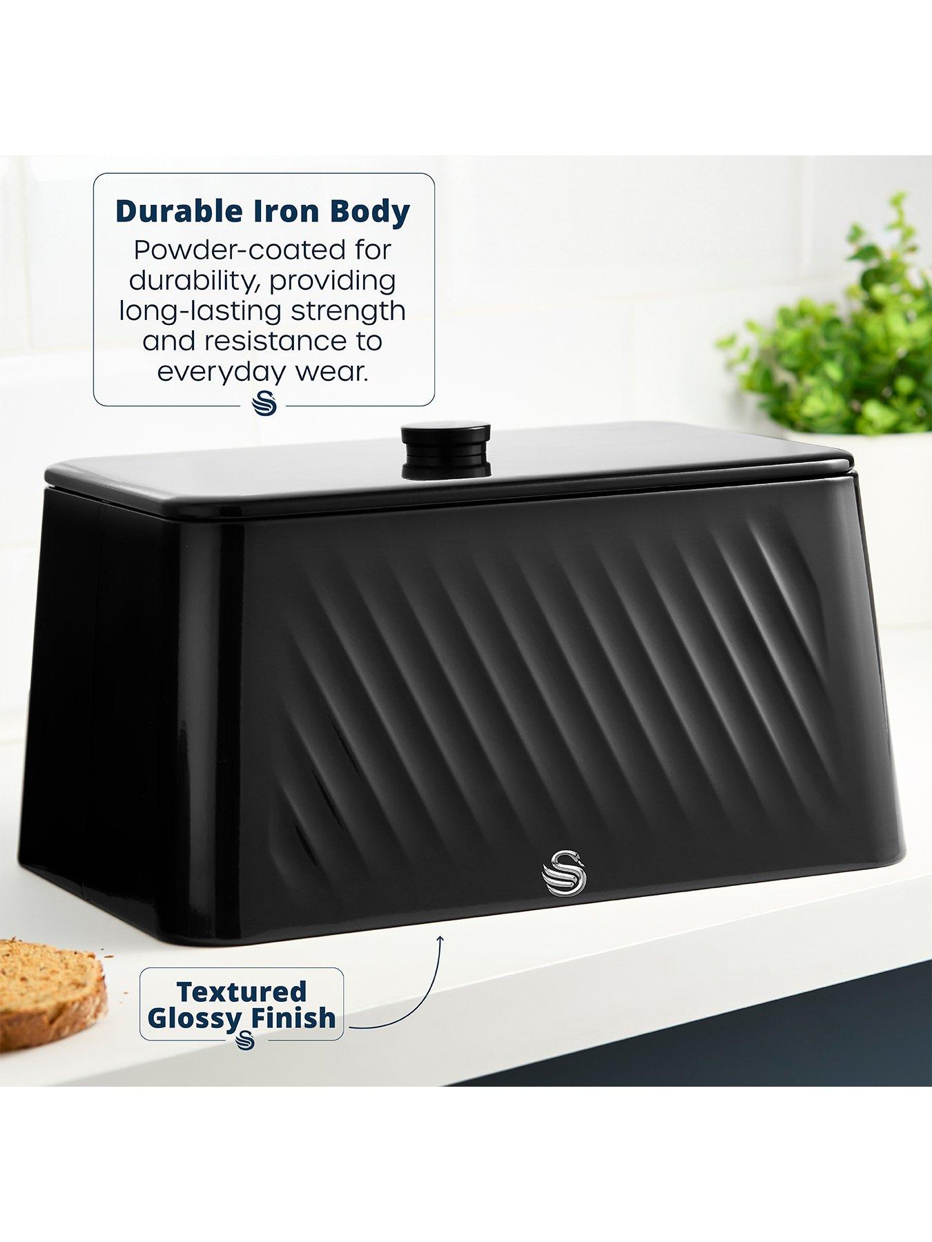 Image 4 of 7 of Swan Bread Bin - Black