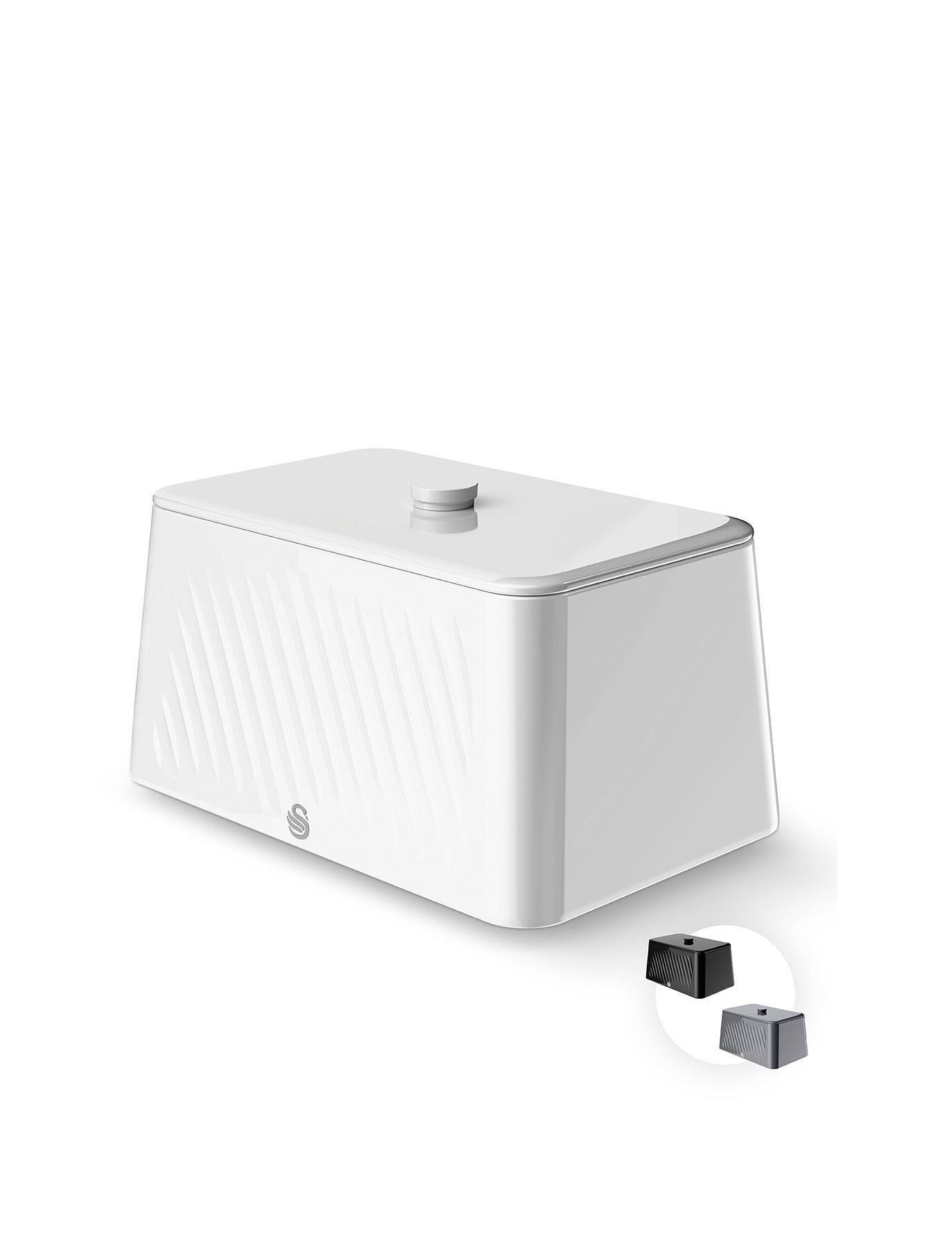 Image 2 of 7 of Swan Bread Bin - White