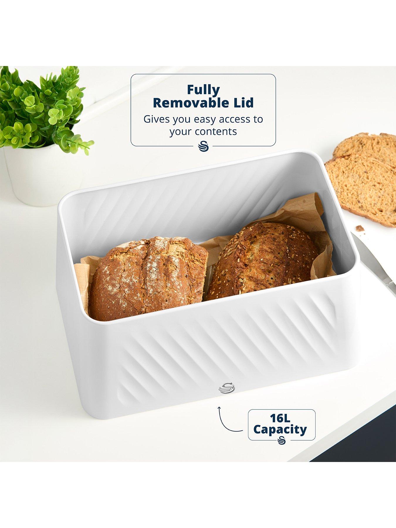 Image 3 of 7 of Swan Bread Bin - White