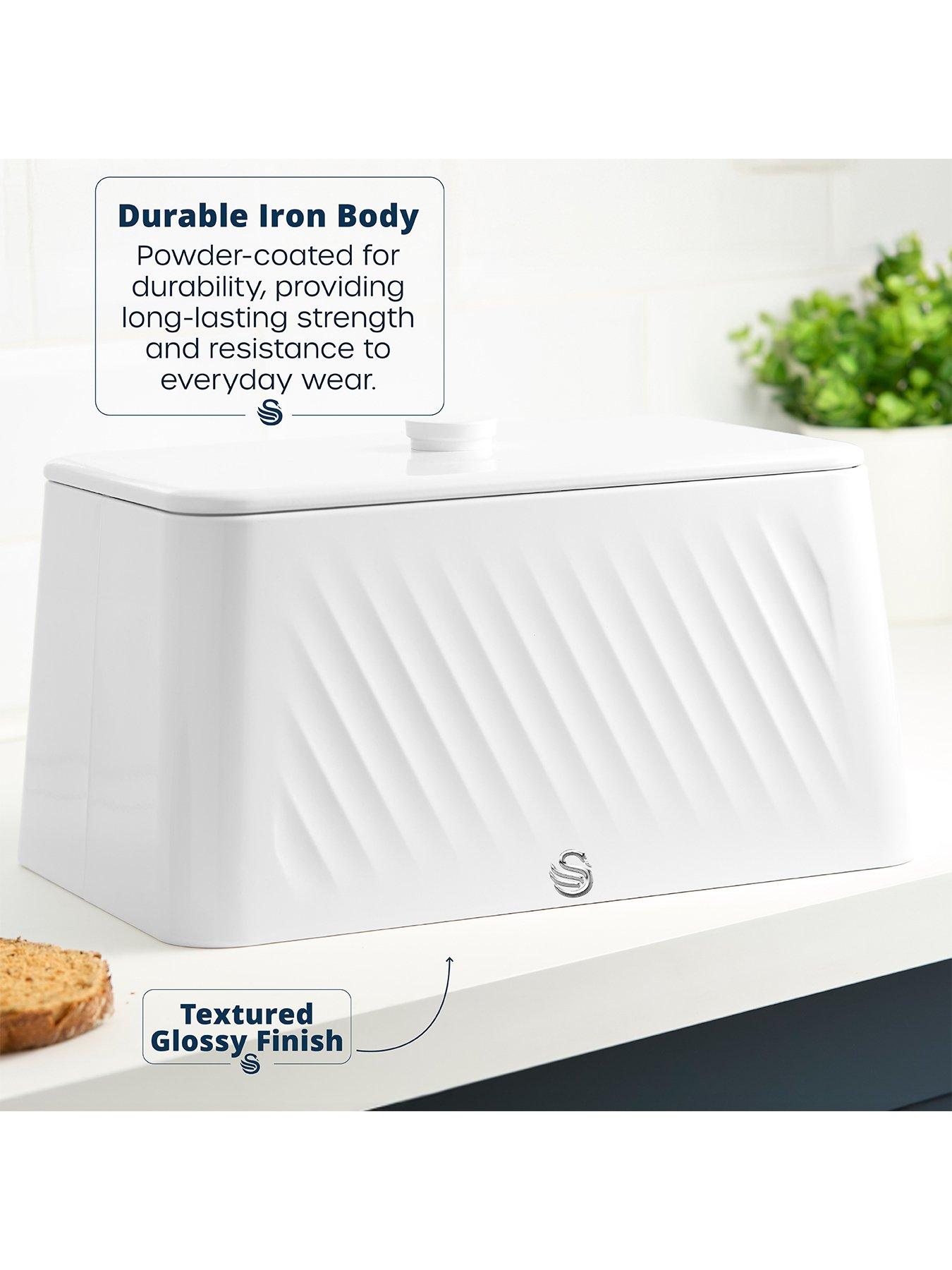 Image 4 of 7 of Swan Bread Bin - White