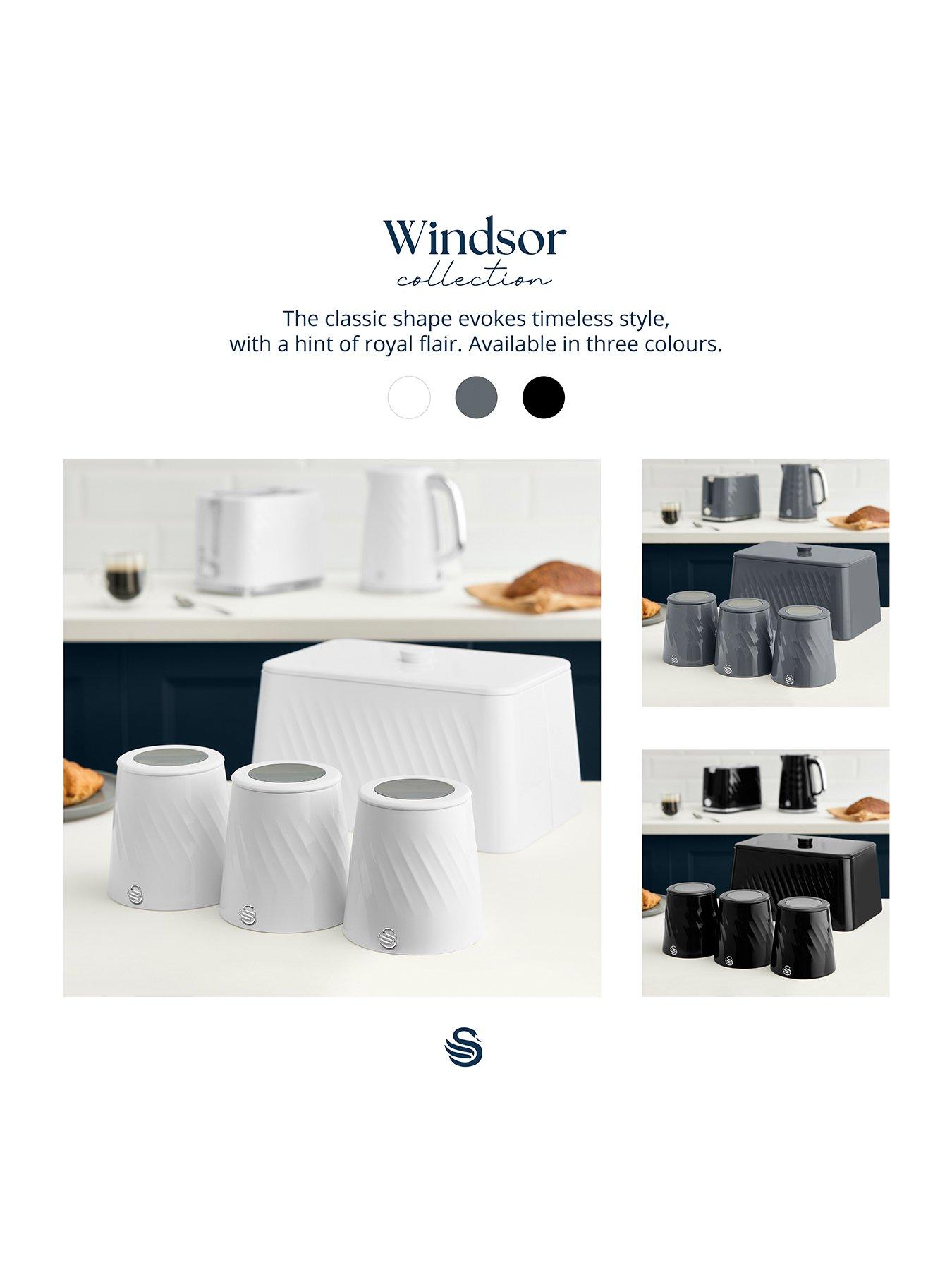 Image 5 of 7 of Swan Bread Bin - White