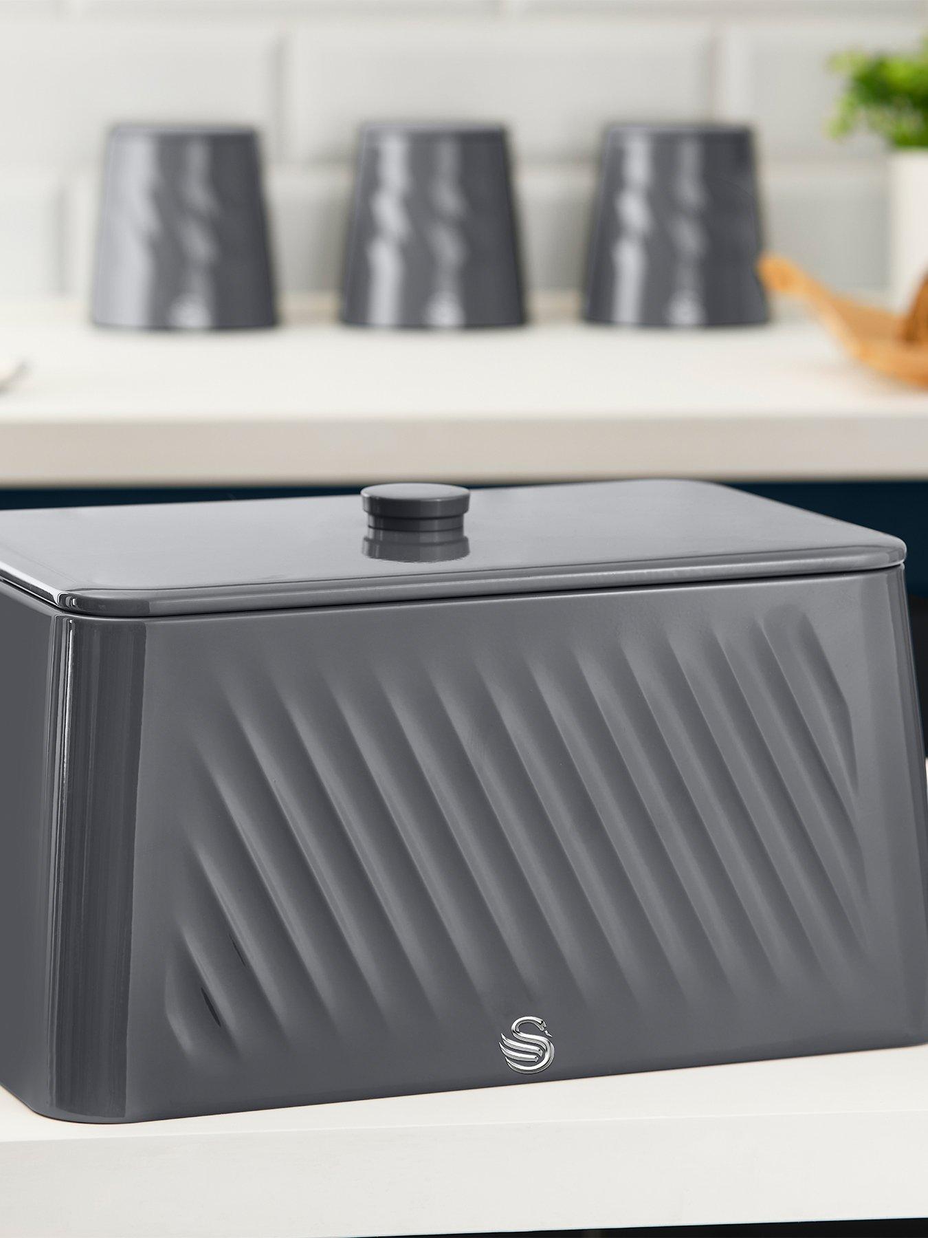 Image 1 of 7 of Swan Bread Bin - Grey