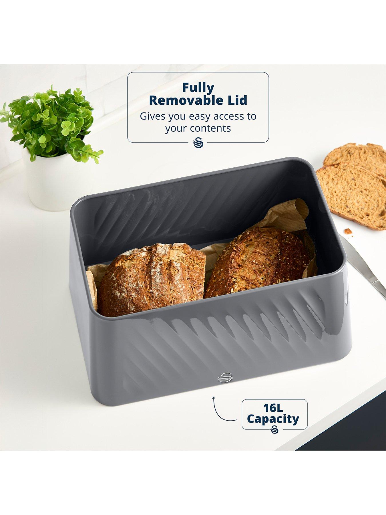Image 3 of 7 of Swan Bread Bin - Grey