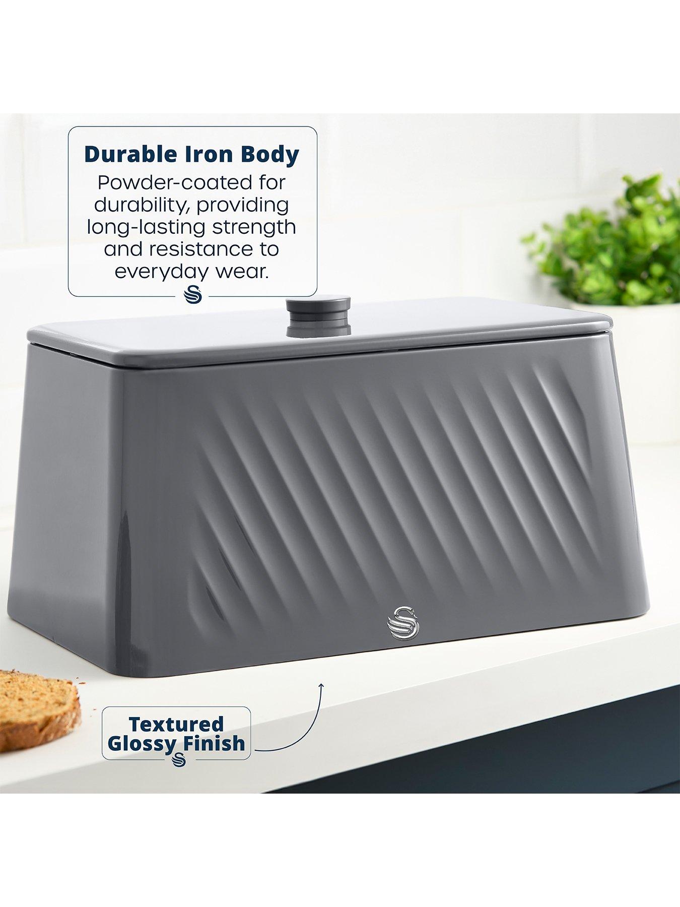 Image 4 of 7 of Swan Bread Bin - Grey