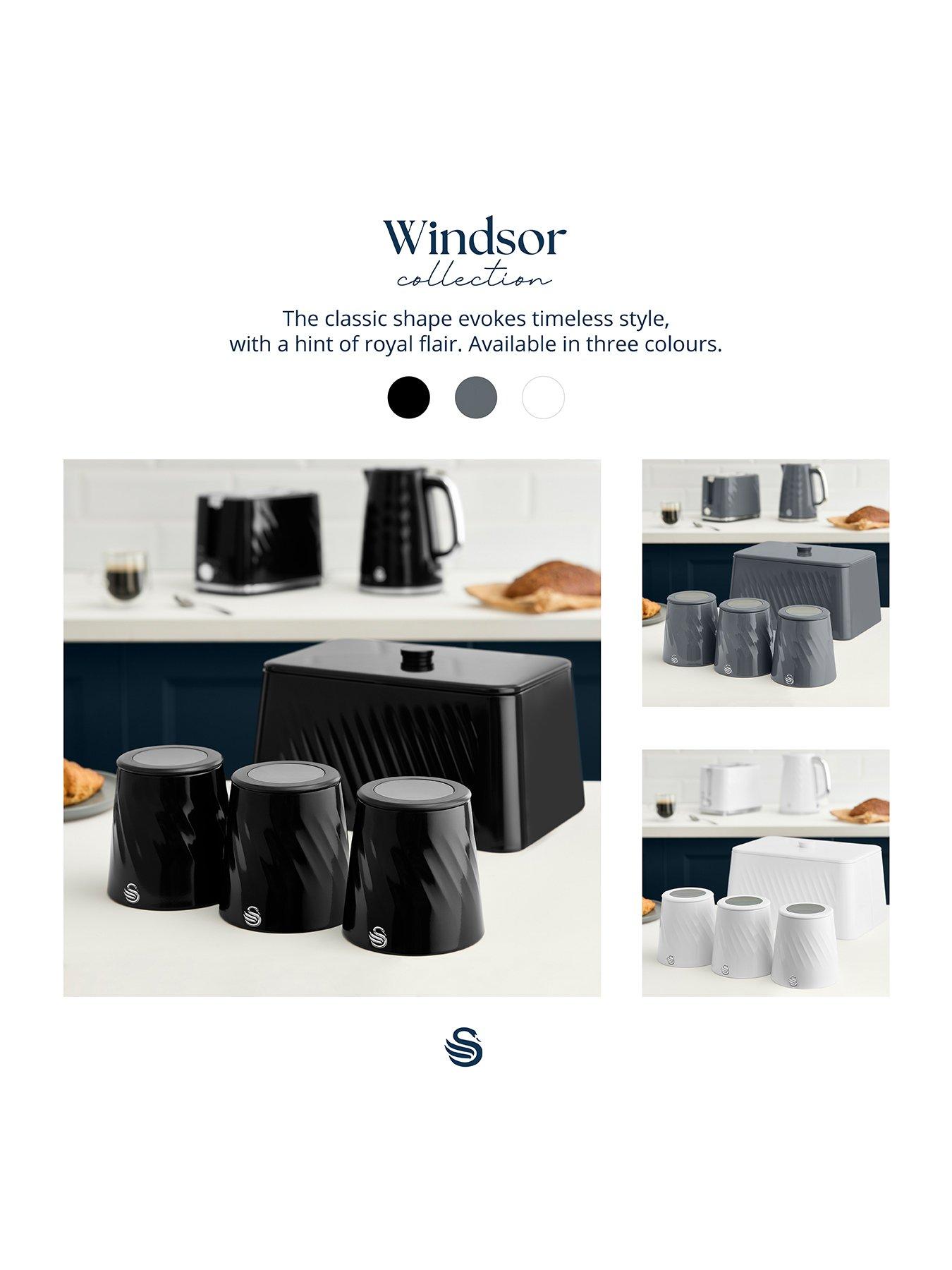 Image 4 of 6 of Swan Set of 3 Canisters - Black