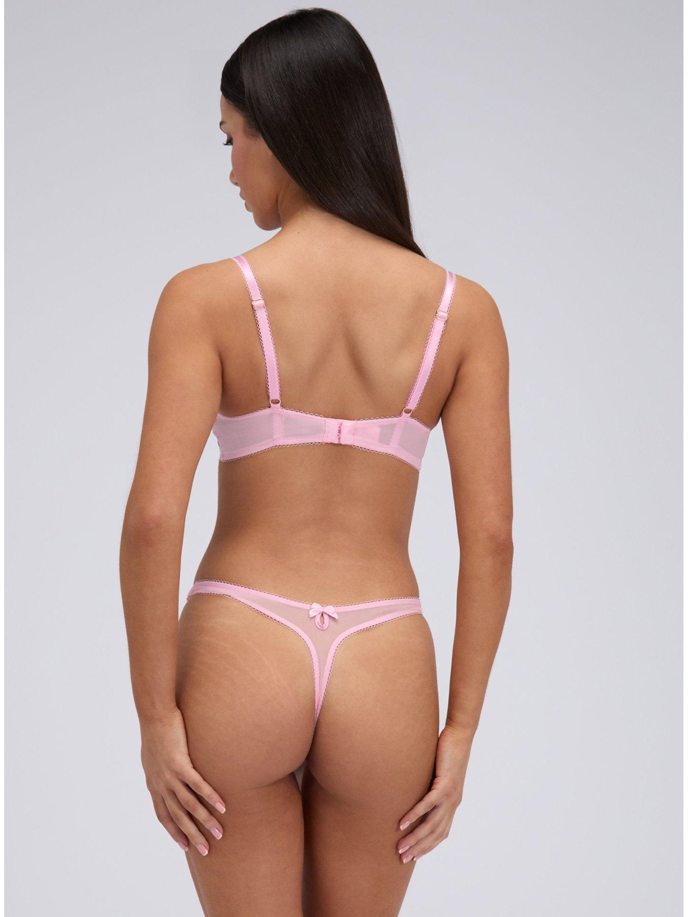 Image 2 of 4 of Boux Avenue Lita Lace Thong - Bubblegum