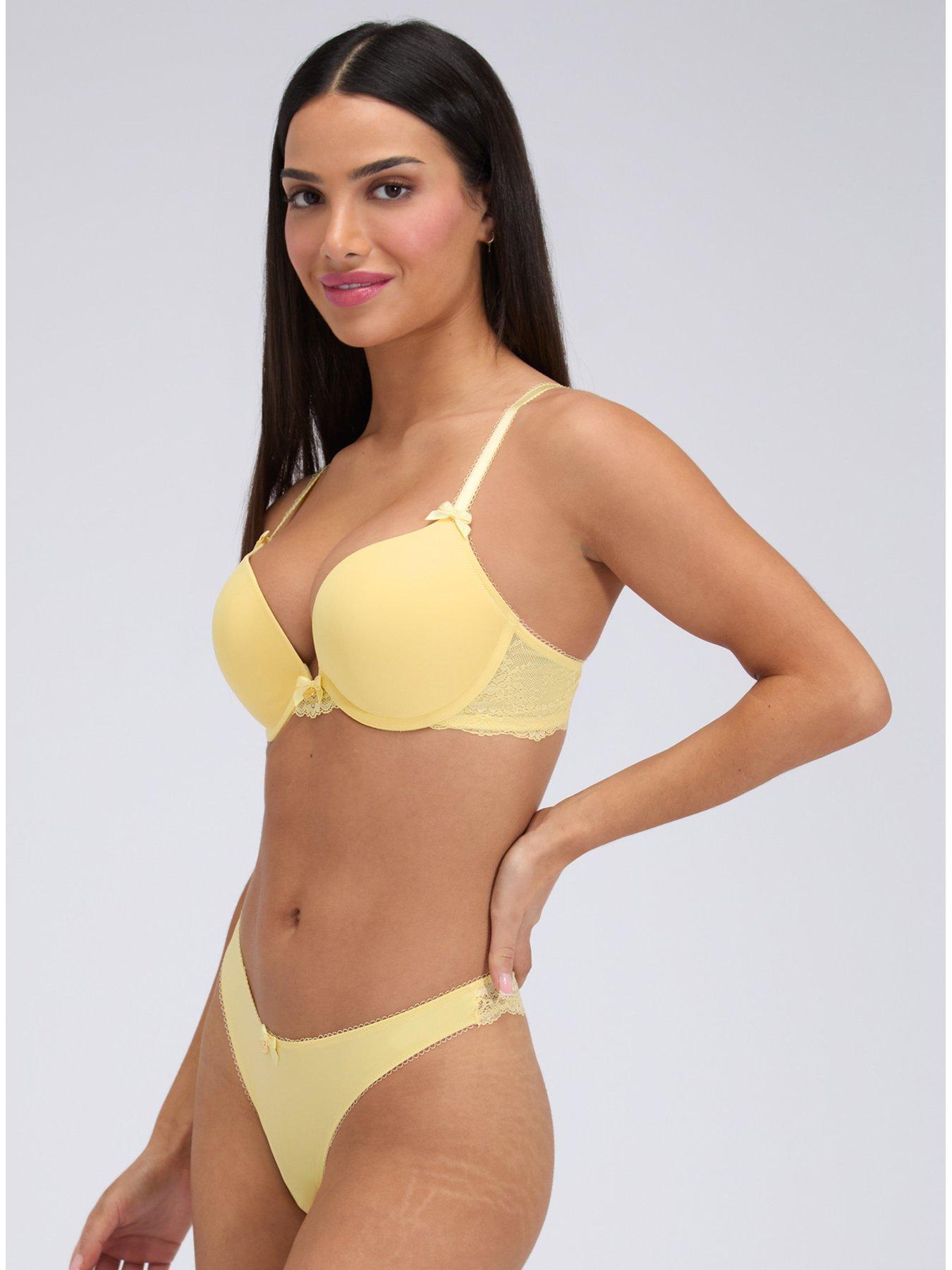 Image 4 of 6 of Boux Avenue Sabrina Ultra Push Up Bra - Butter Yellow