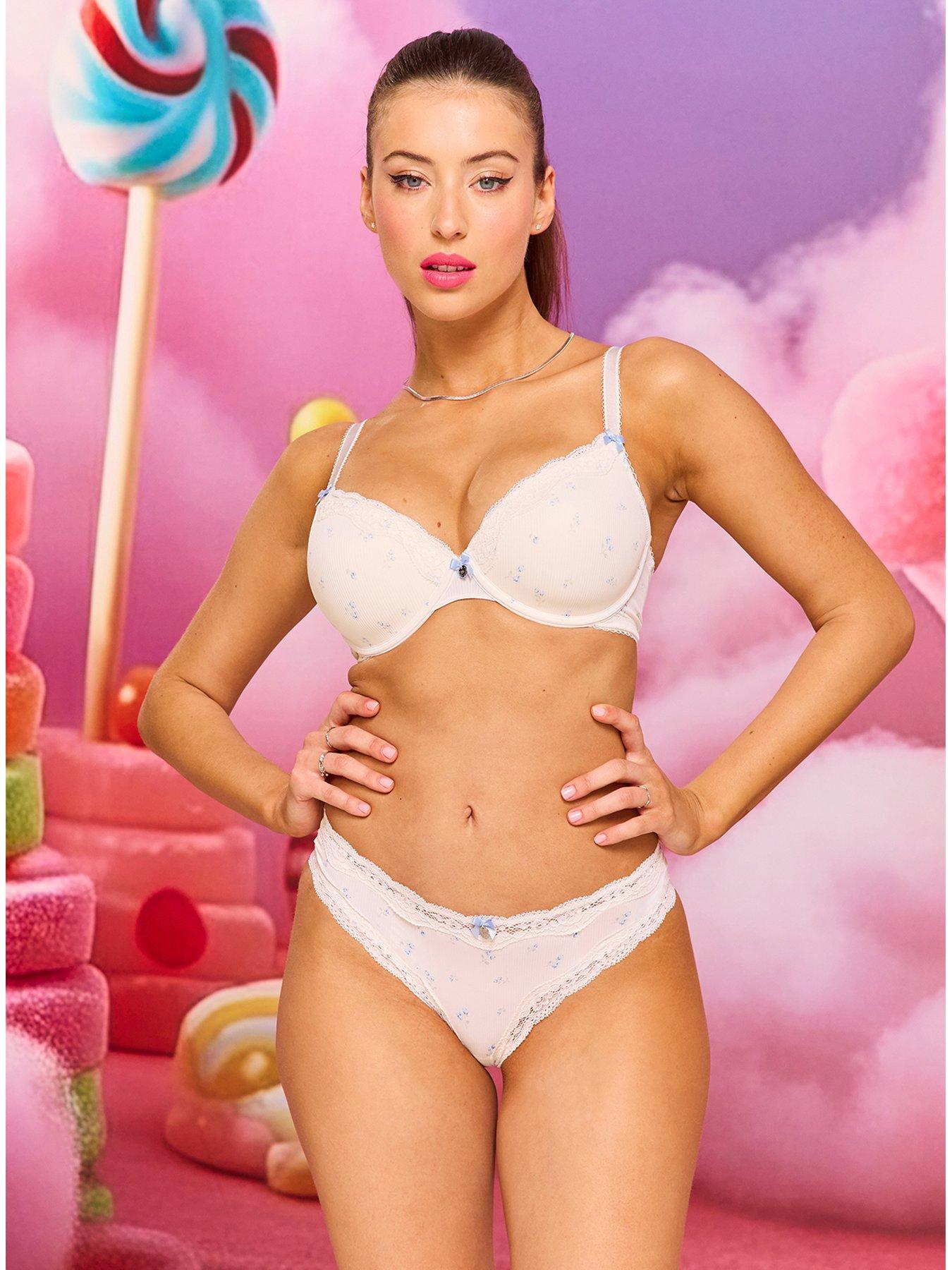 Boux Avenue Boux Avenue Daphne Print Plunge Bra - Ivory Mix