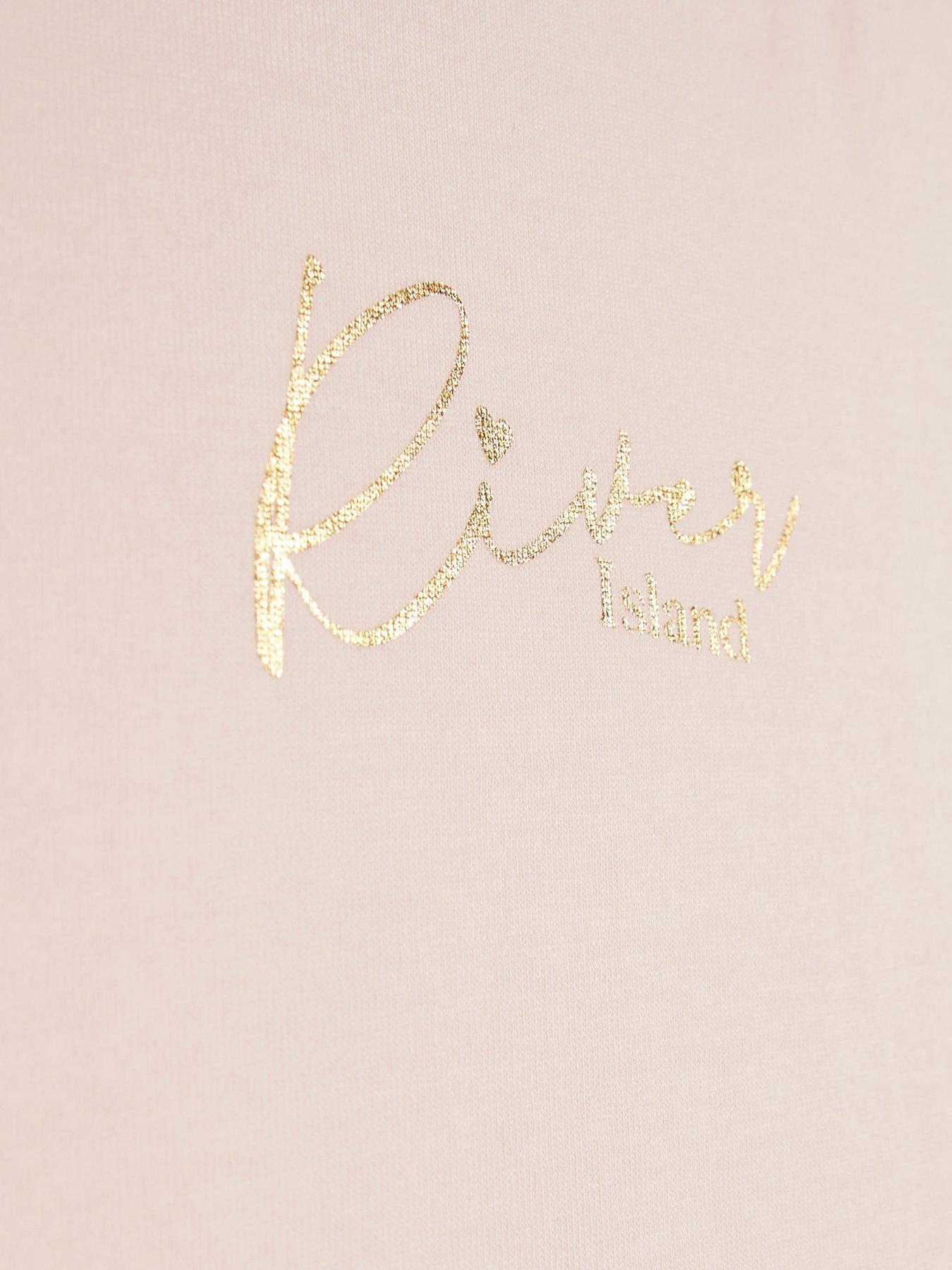 Image 5 of 5 of River Island Mini Girls Satin Bow Cycle Short Set - Pink