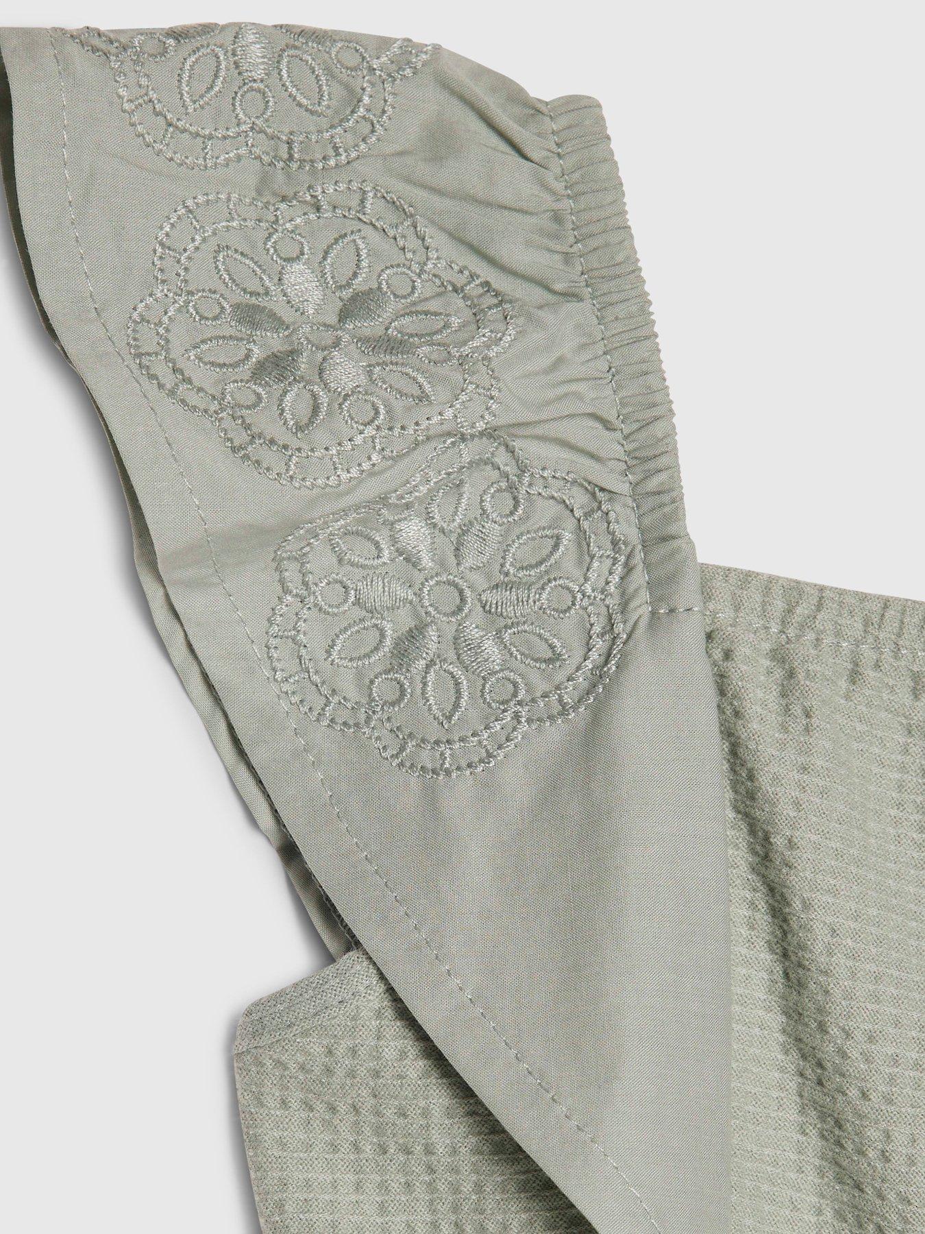 Image 3 of 4 of River Island Mini Mini Girls Belted Shirred Playsuit - Khaki