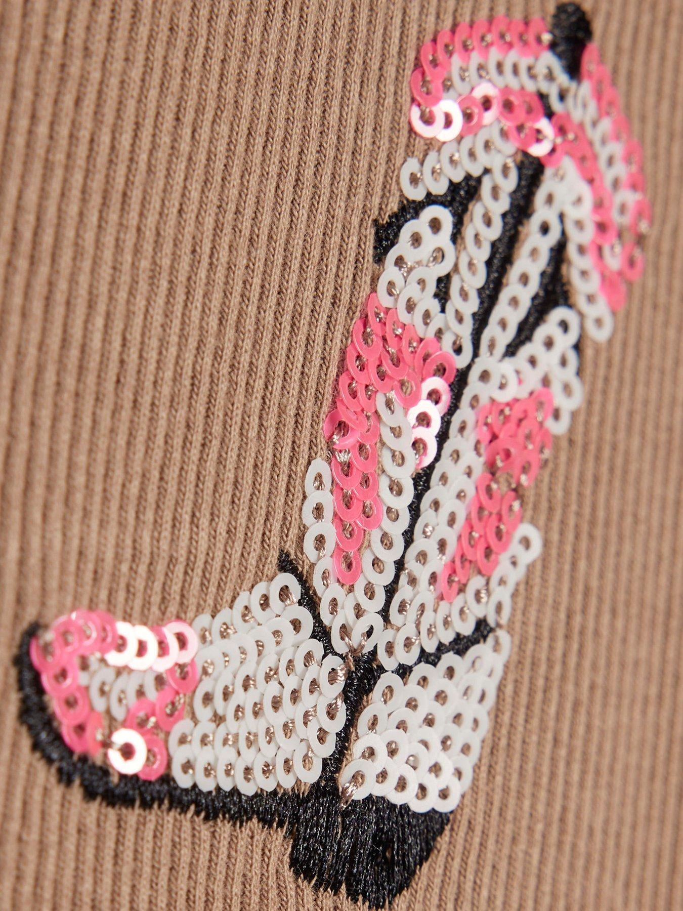 Image 3 of 4 of River Island Older Girls Embellished Cowboy Tank Top - Brown