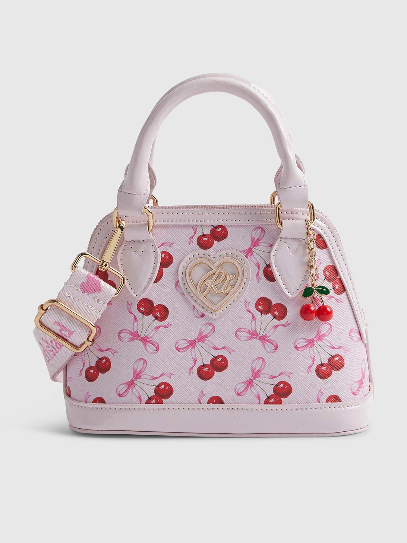 River Island Older Girls Cherry Bow Cross Body Bag - Pink