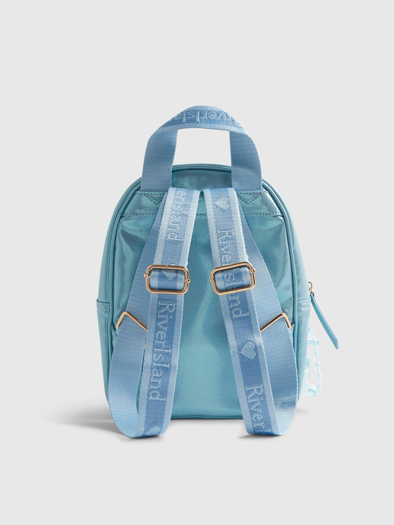 Image 2 of 5 of River Island Older Girls Iridescent Shell Backpack - Blue
