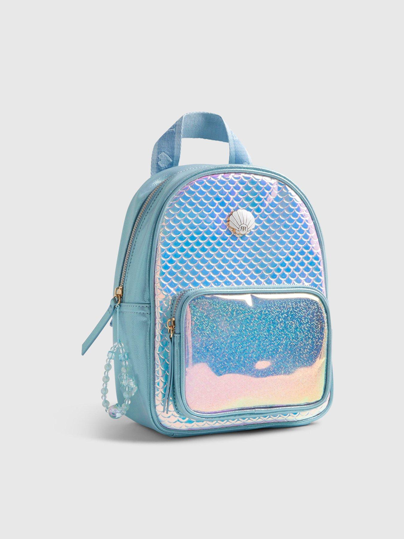 Image 3 of 5 of River Island Older Girls Iridescent Shell Backpack - Blue