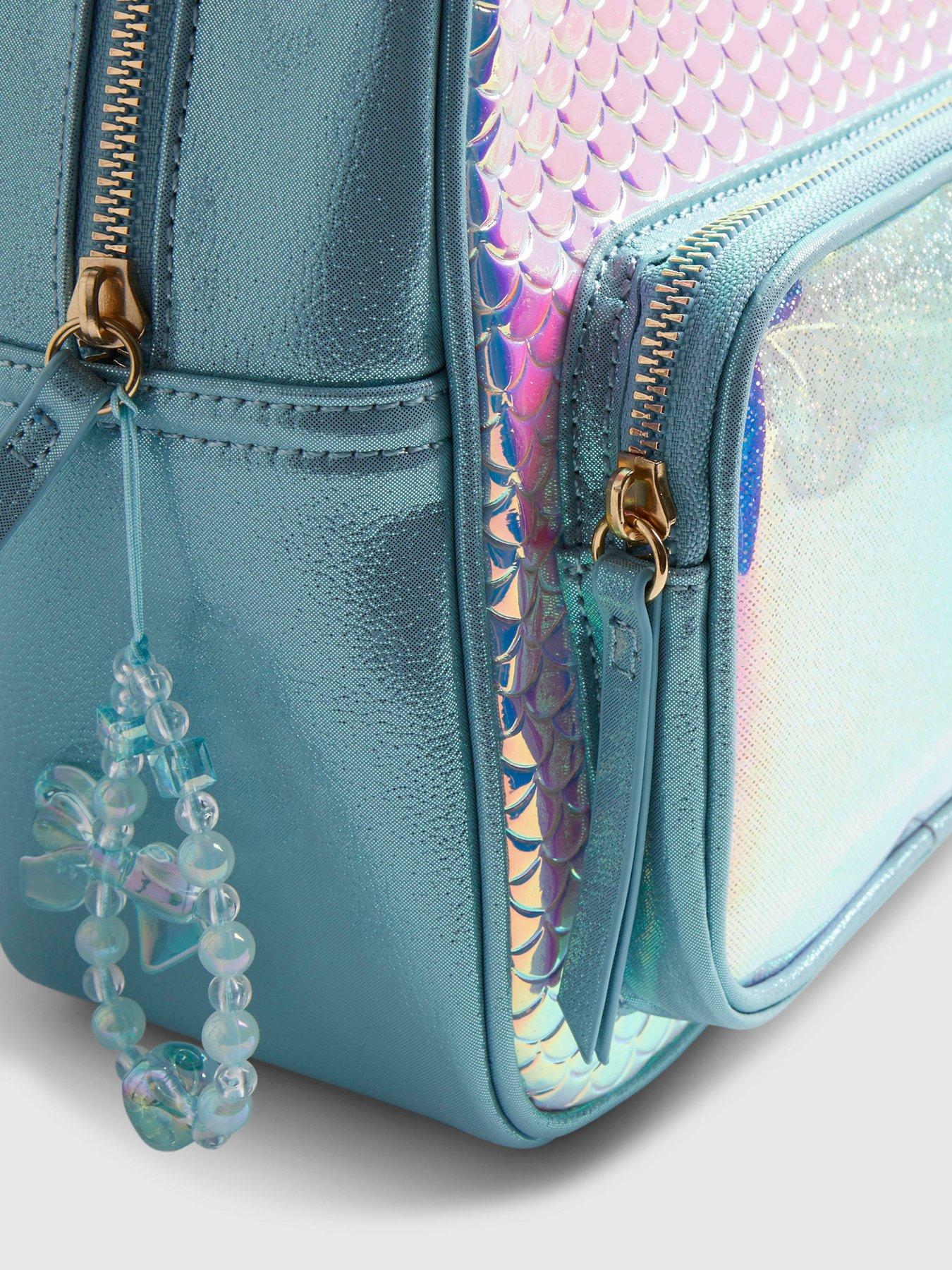 Image 5 of 5 of River Island Older Girls Iridescent Shell Backpack - Blue