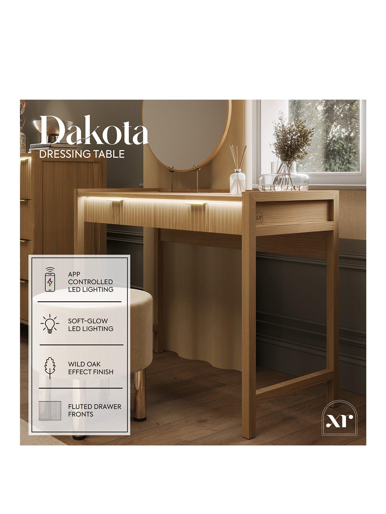 Image 2 of 7 of XR Living Dakota Dressing Table With App Control Lights - Oak