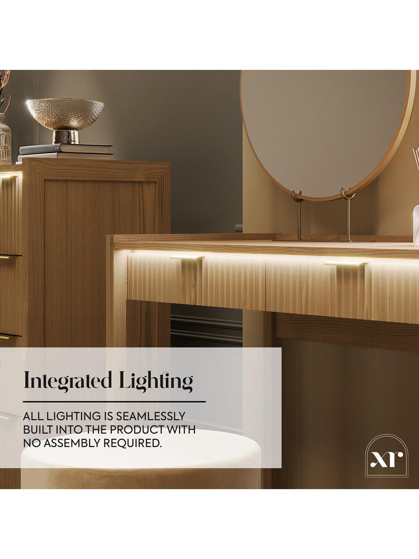 Image 3 of 7 of XR Living Dakota Dressing Table With App Control Lights - Oak