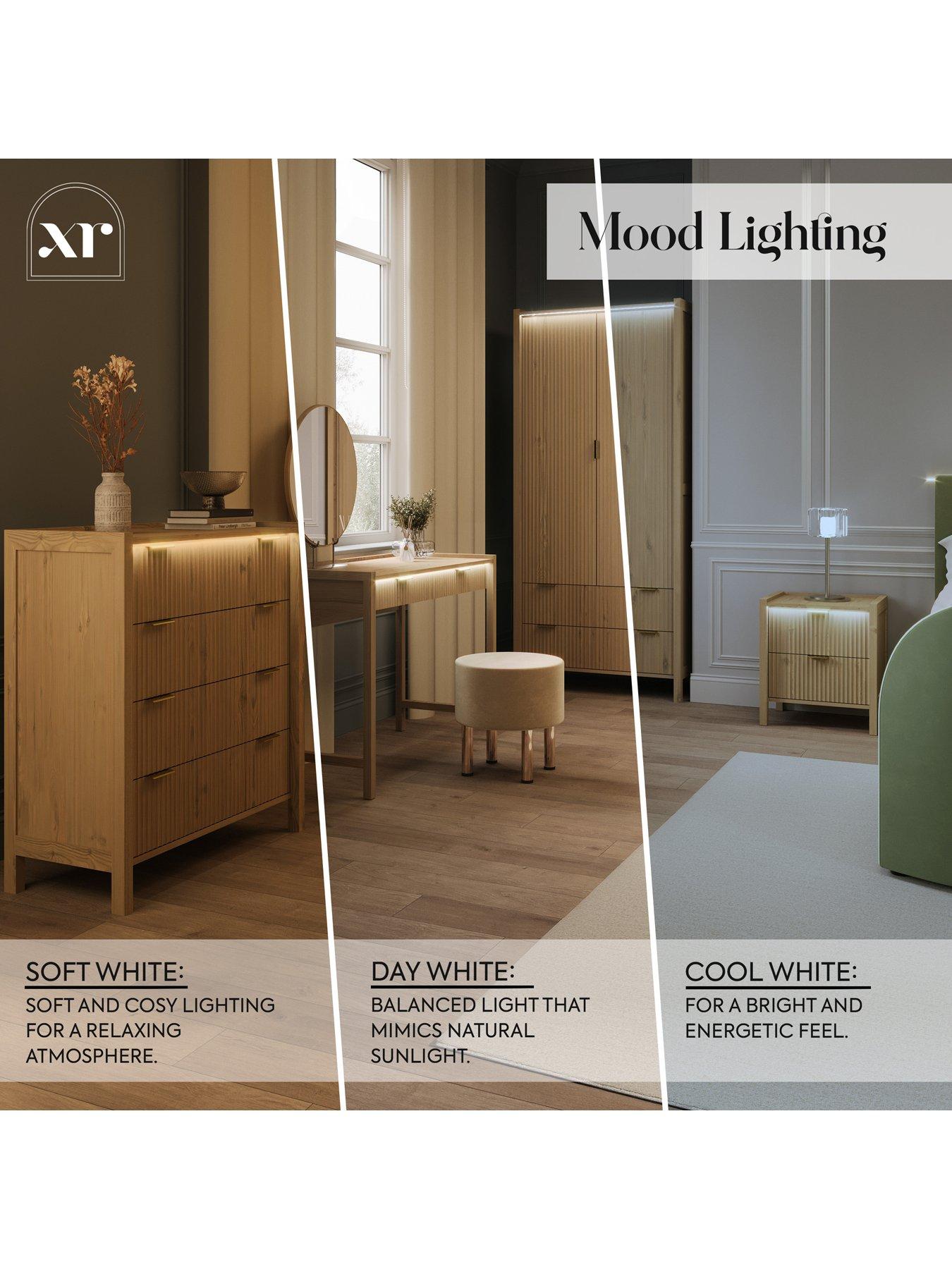 Image 5 of 7 of XR Living Dakota Dressing Table With App Control Lights - Oak