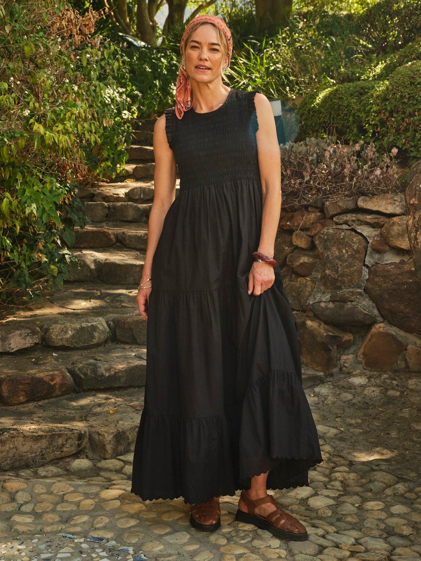 FatFace Anais Sleeveless Maxi Dress  - Black