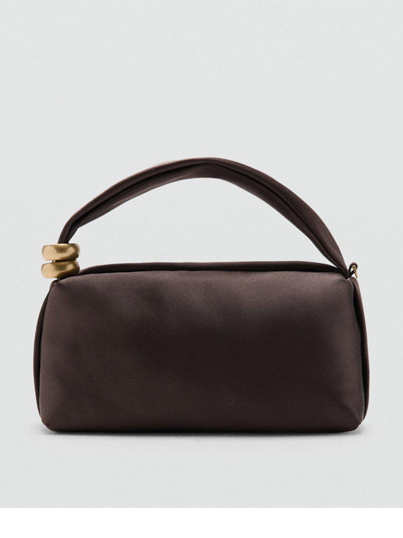 Image 1 of 4 of Mango Metallic Detail Handbag - Brown