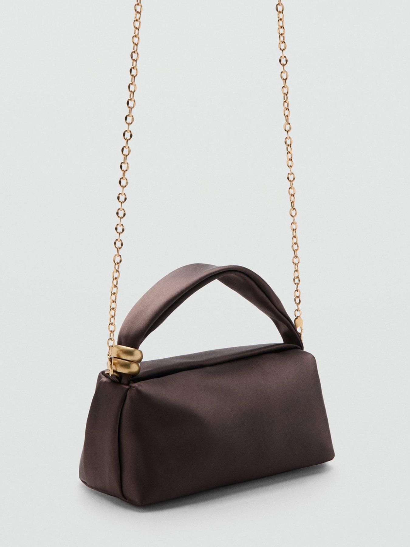 Image 2 of 4 of Mango Metallic Detail Handbag - Brown