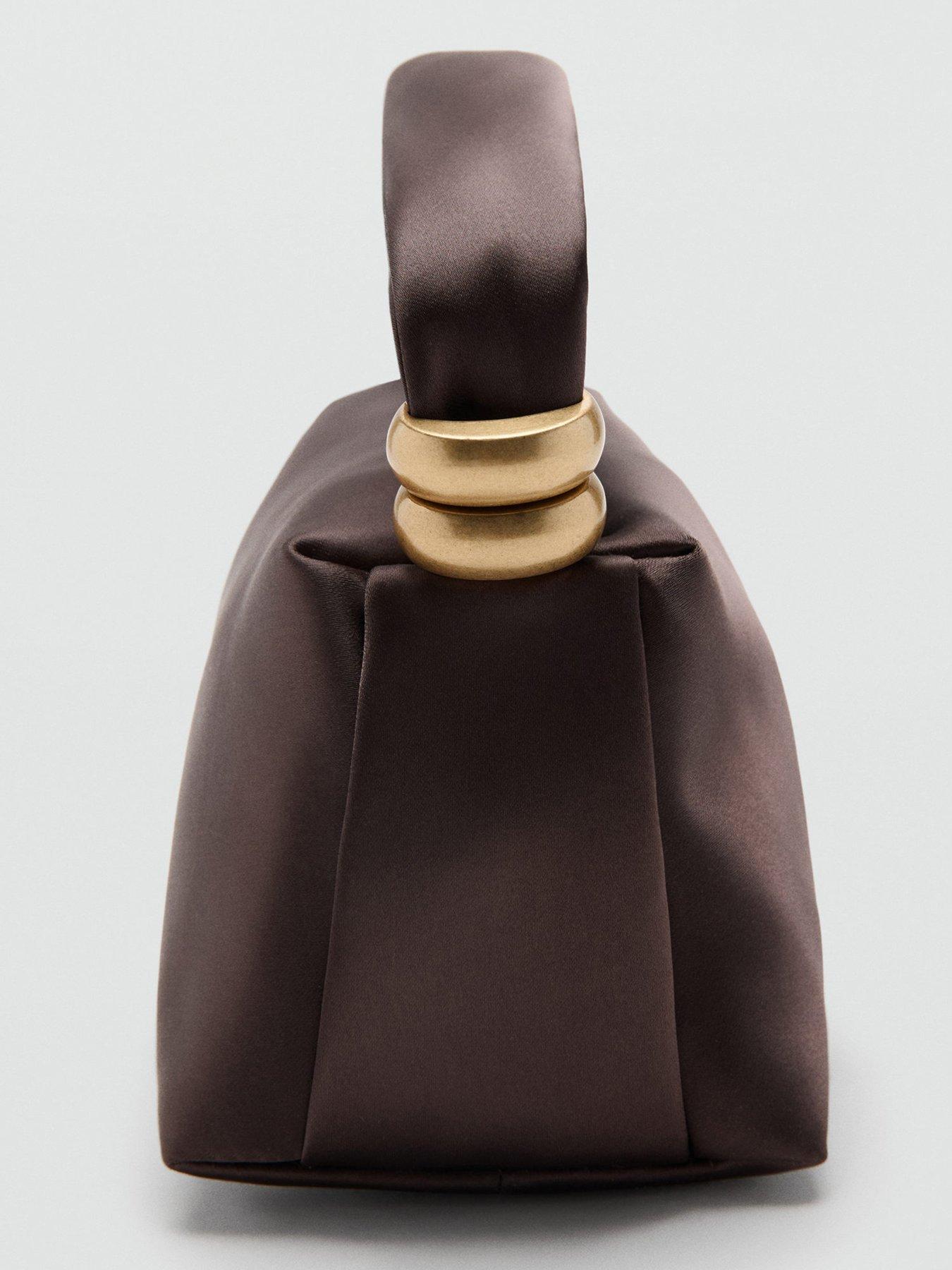 Image 3 of 4 of Mango Metallic Detail Handbag - Brown