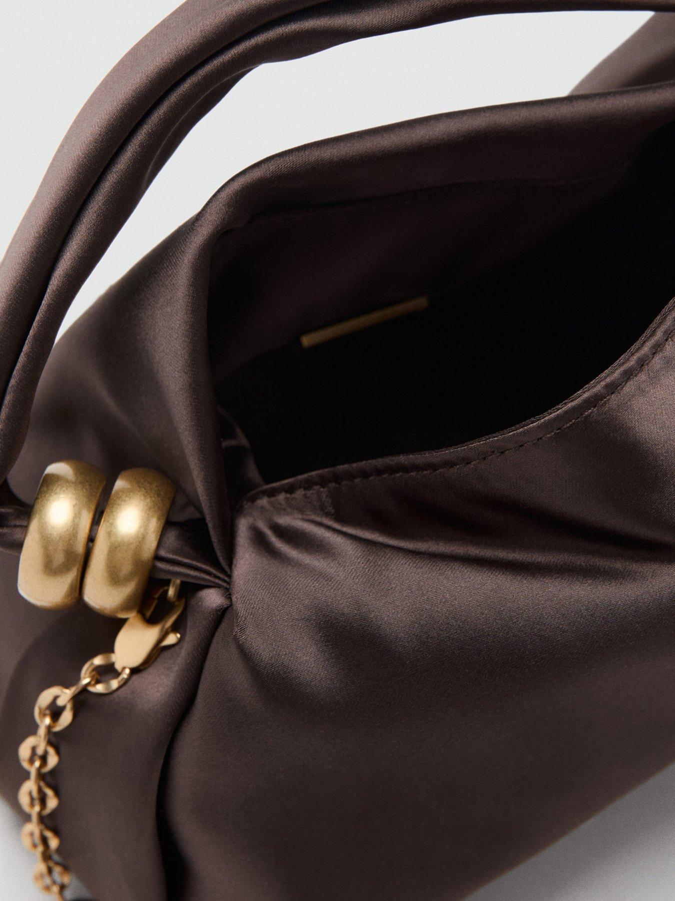 Image 4 of 4 of Mango Metallic Detail Handbag - Brown