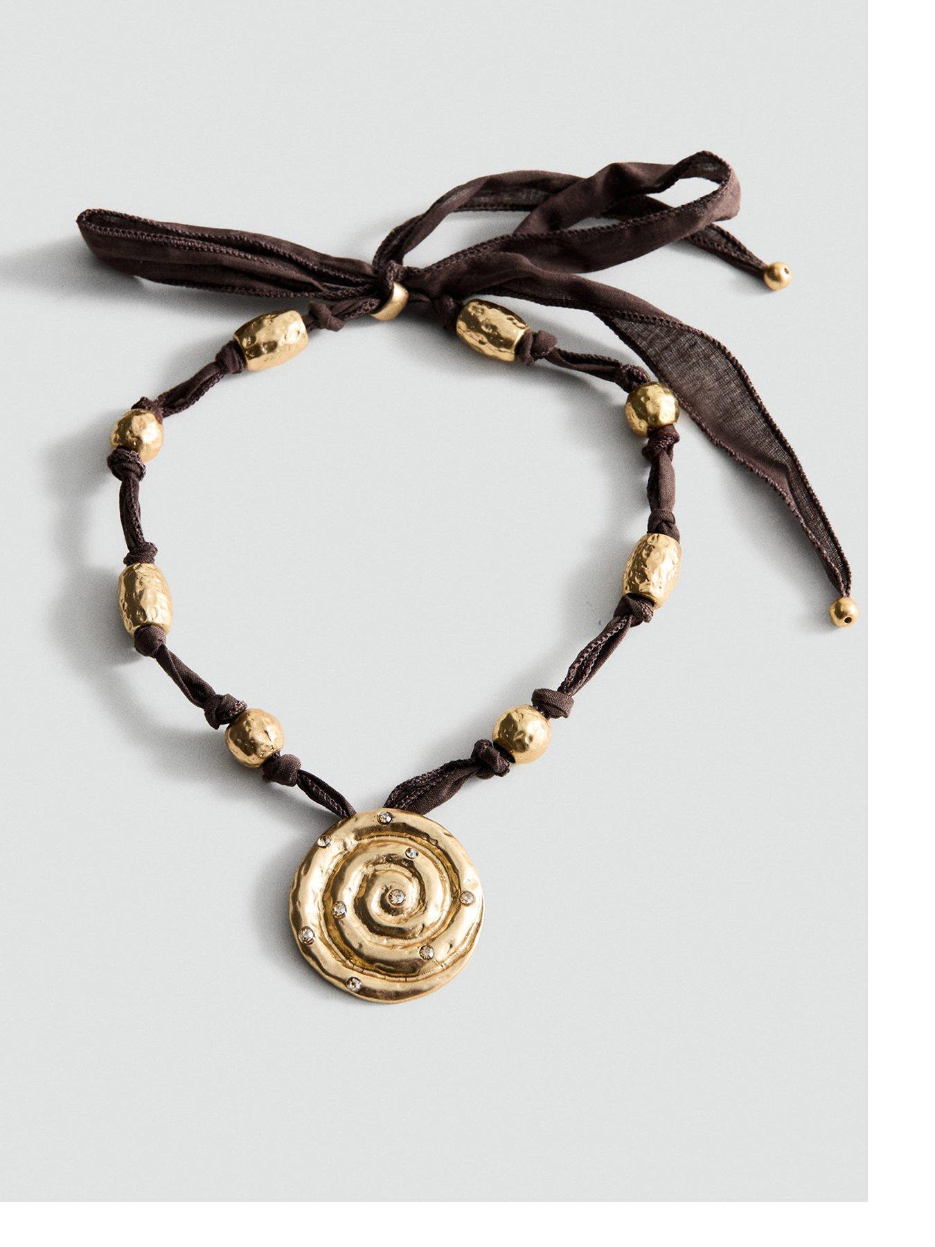 Mango Spiral Pendant Necklace - Gold