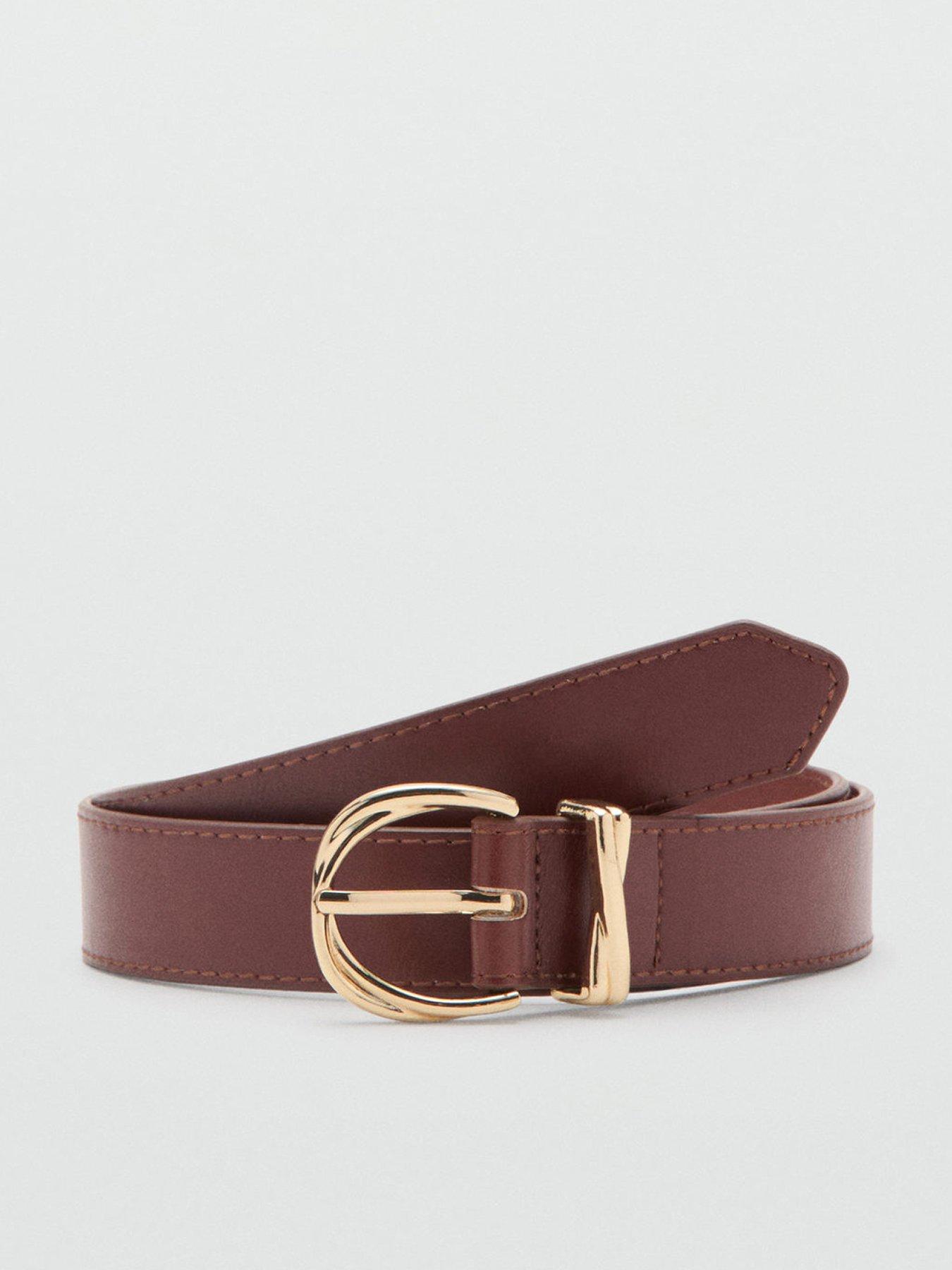 Mango Oval Buckle Belt - Brown